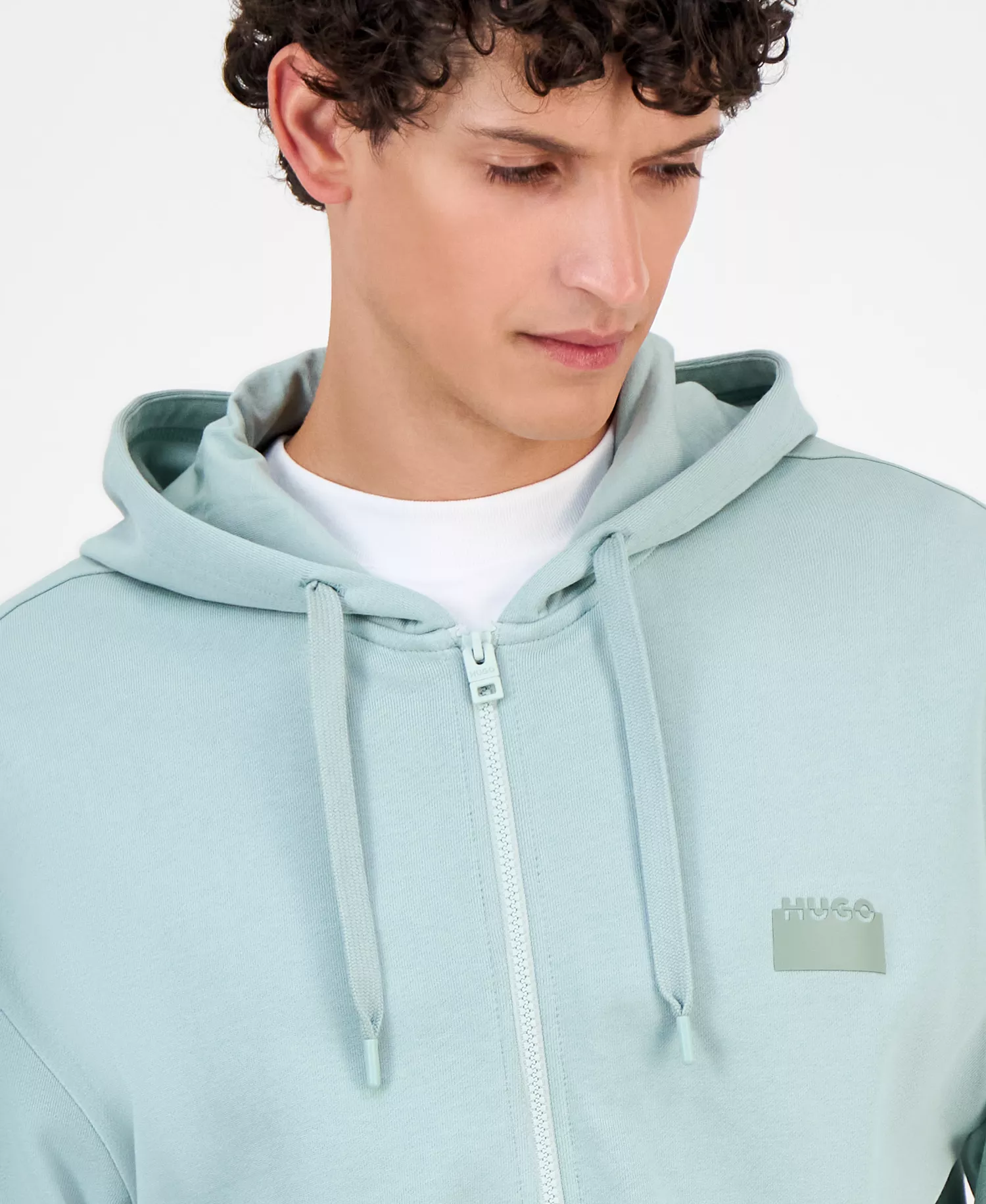 Men's Delastomer Full Zip Hoodie - Light/Pastel Green - 2XL