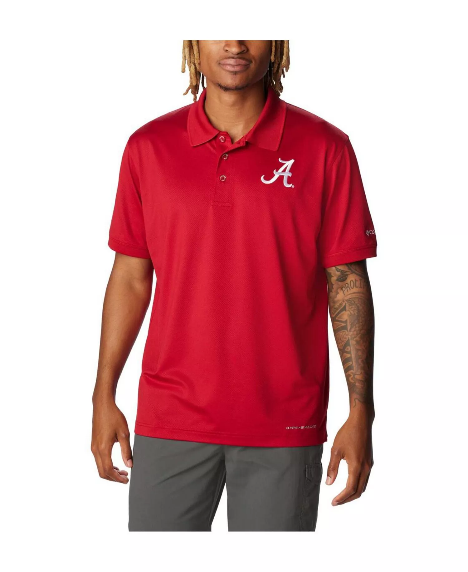 Men's Crimson Alabama Crimson Tide PFG Tamiami Omni-Shield Polo Shirt - Crimson - L