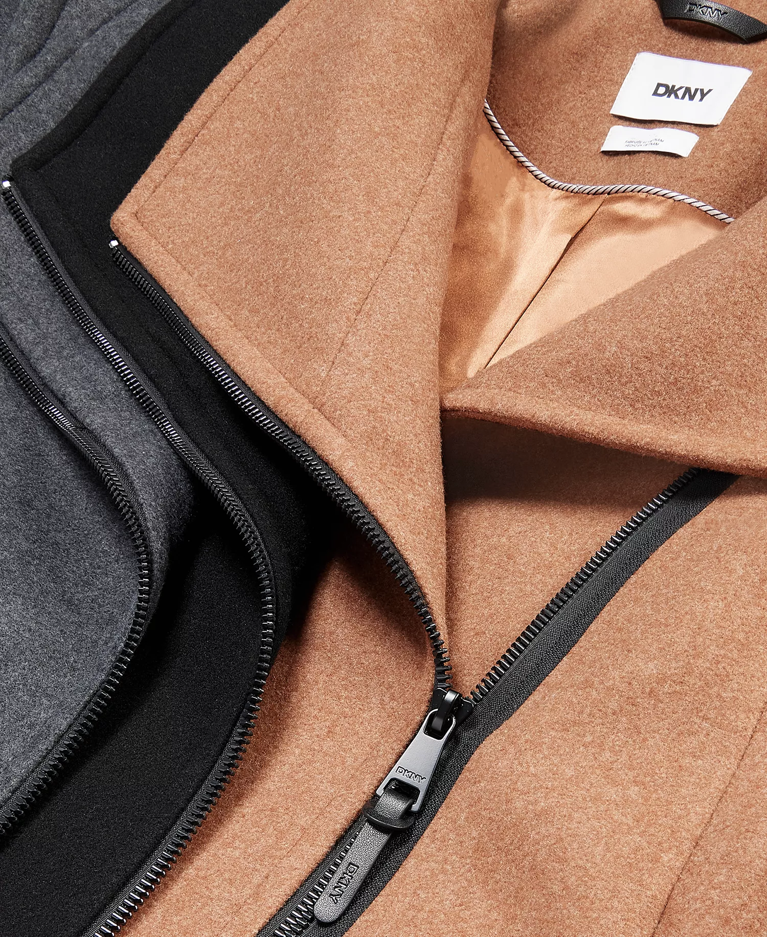 Women's Asymmetric Front-Zip Belted Coat, Exclusively at Macy's - Black - L