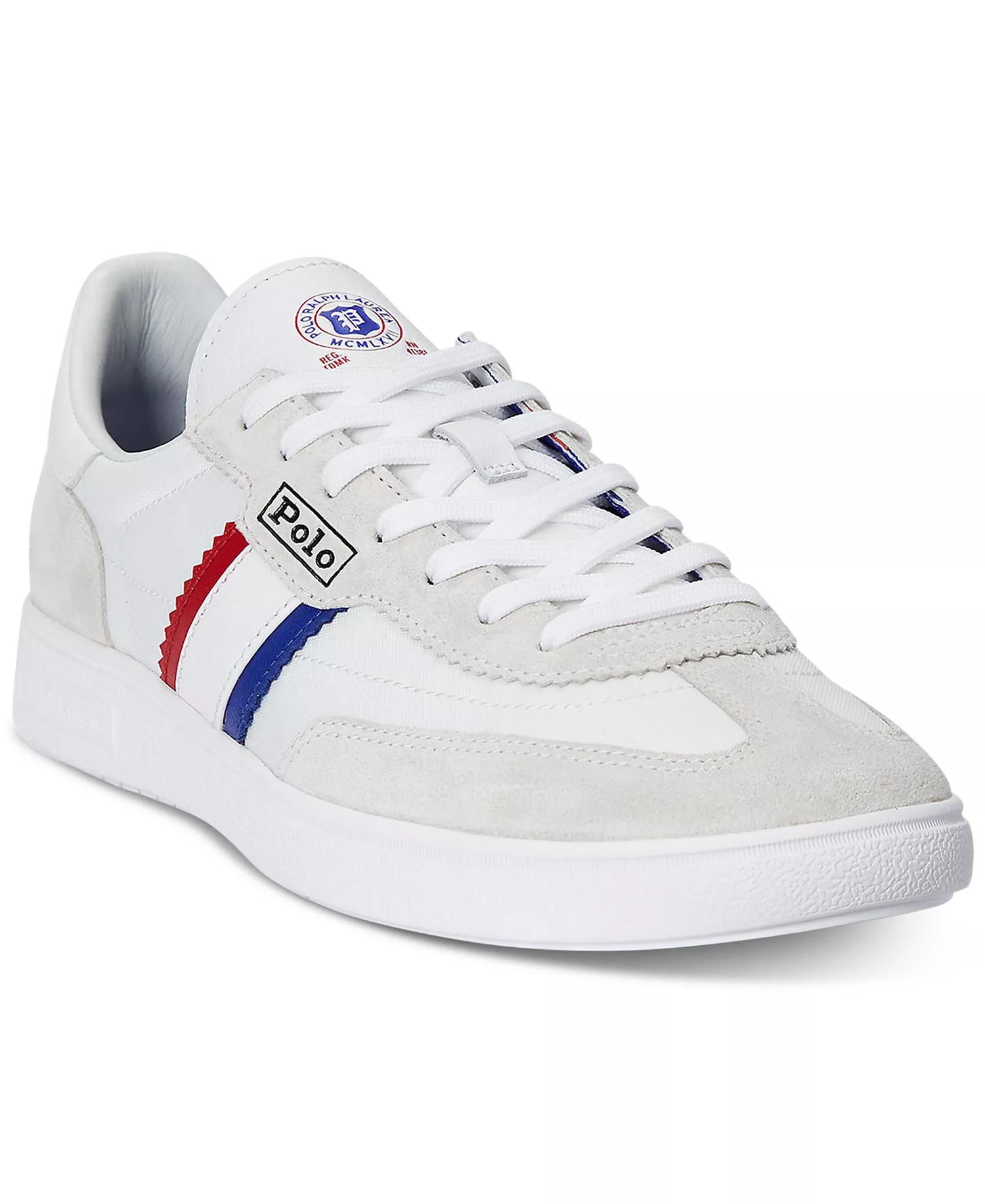 Men's Bedford Suede-Paneled Sneaker - Bianco/Red/White/Blue - 10.5