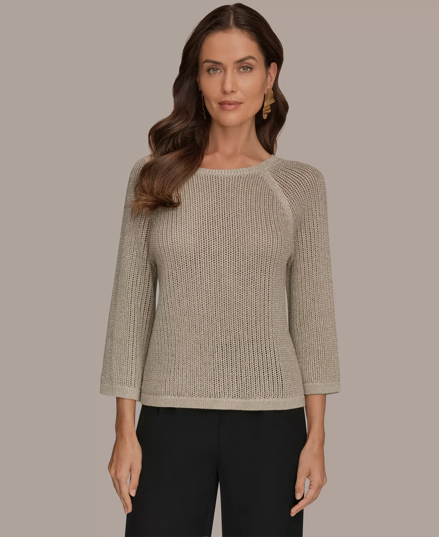 Petite Crew Neck Sweater - Tuscan Gray - P/L