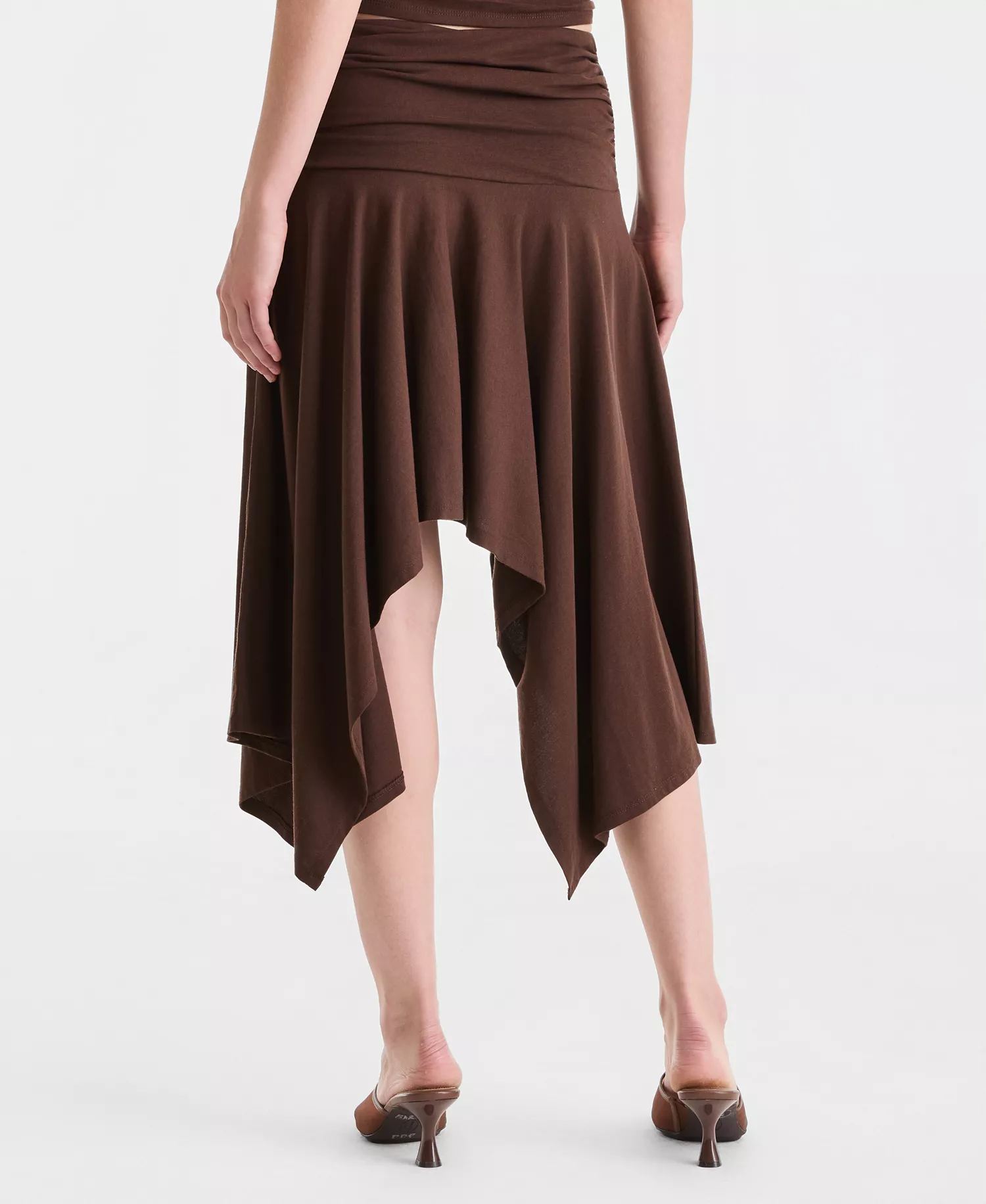 Women's Ruched Asymmetrical Skirt, Macy's Exclusive - Bitter Sweet - L