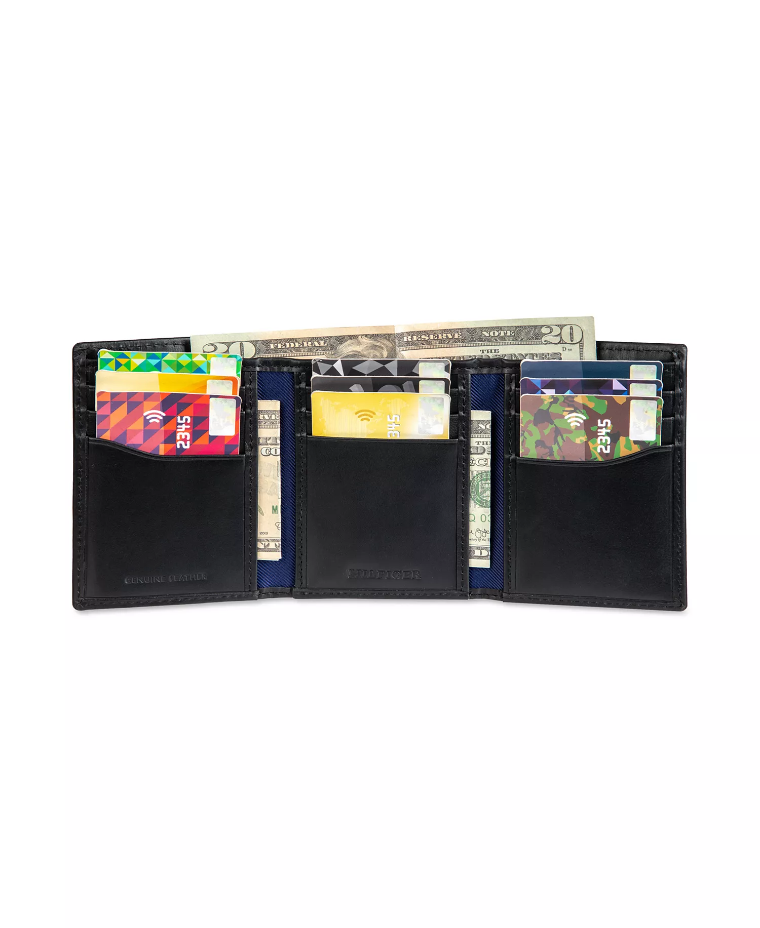 Men's Overlay Trifold Wallet - Black - ONE SIZE