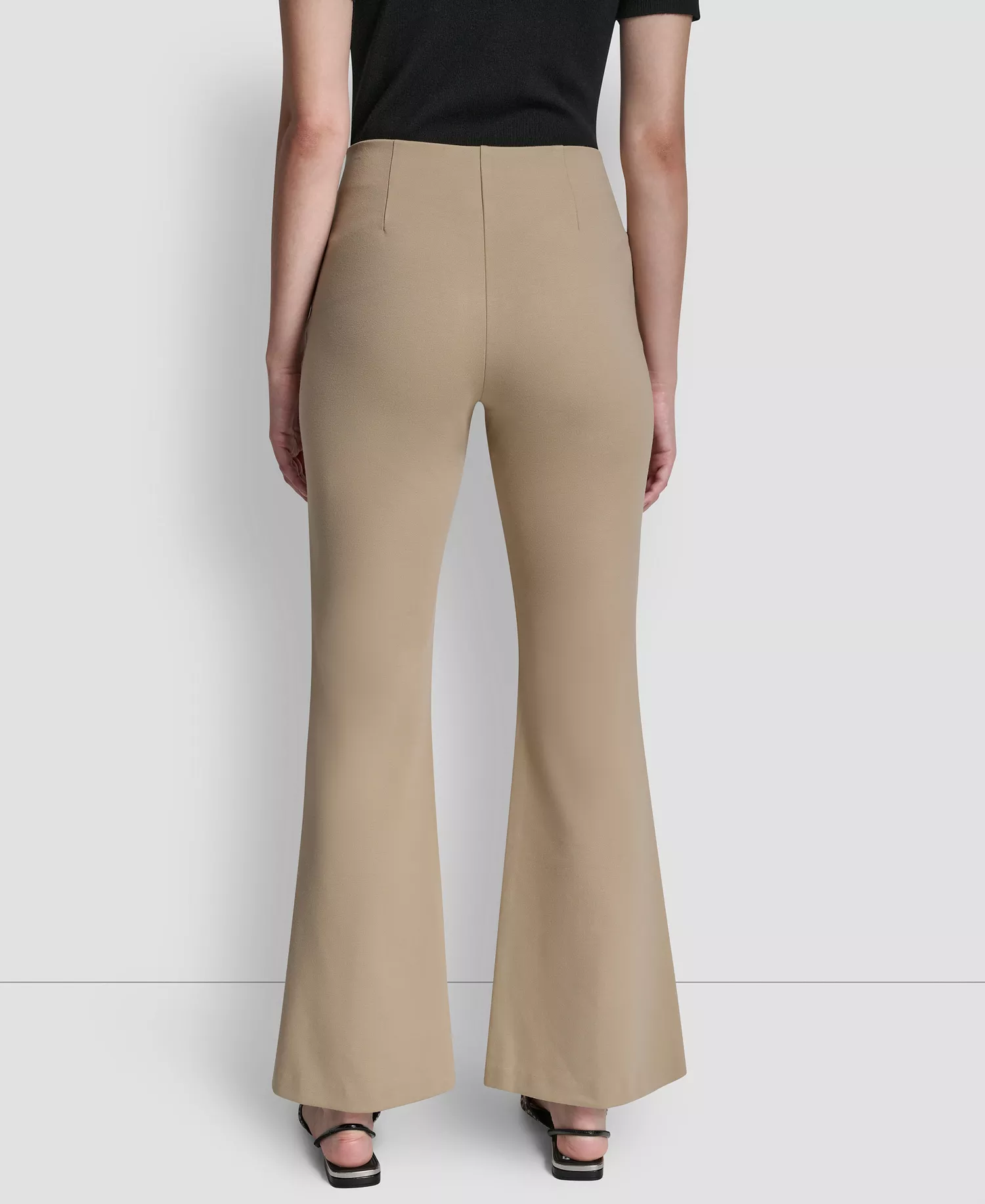 Women's Front Seam Flare Leg Pants - Travertine - L