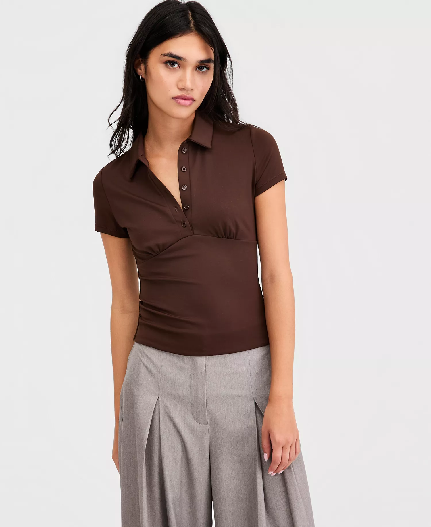 Women's Fitted Polo Shirt, Macy's Exclusive - Bittersweet - L