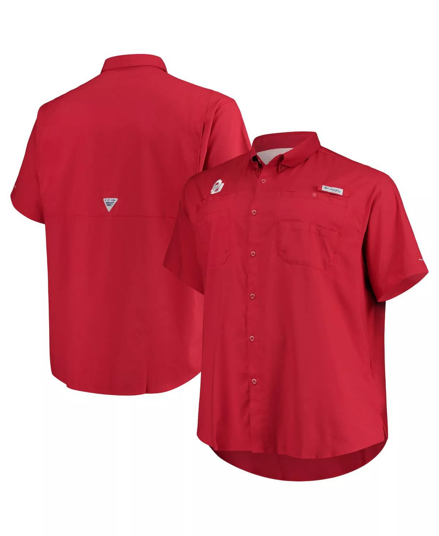 Men's Crimson Oklahoma Sooners Big Tall Tamiami Omni-Shade Button-Down Shirt - Crimson - 5XT