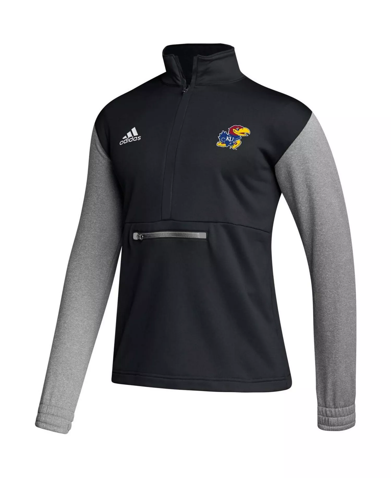 Men's Black Kansas Jayhawks Sideline AEROREADY Half-Zip Top - Black - M
