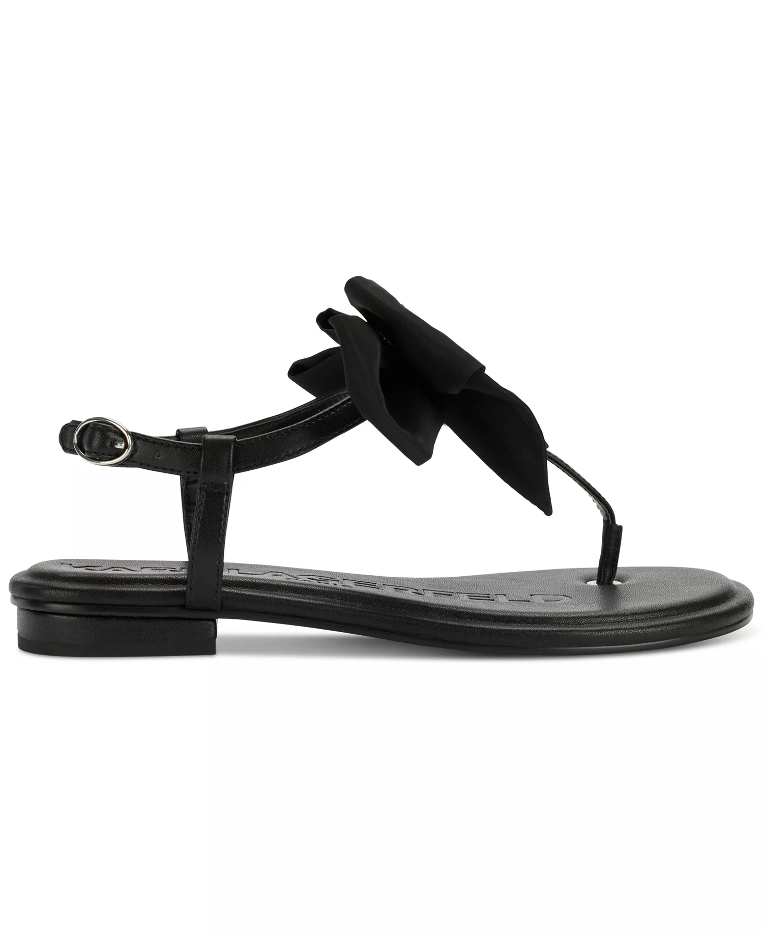 Women's Cristi Bow Flat Sandals - Black - 10M