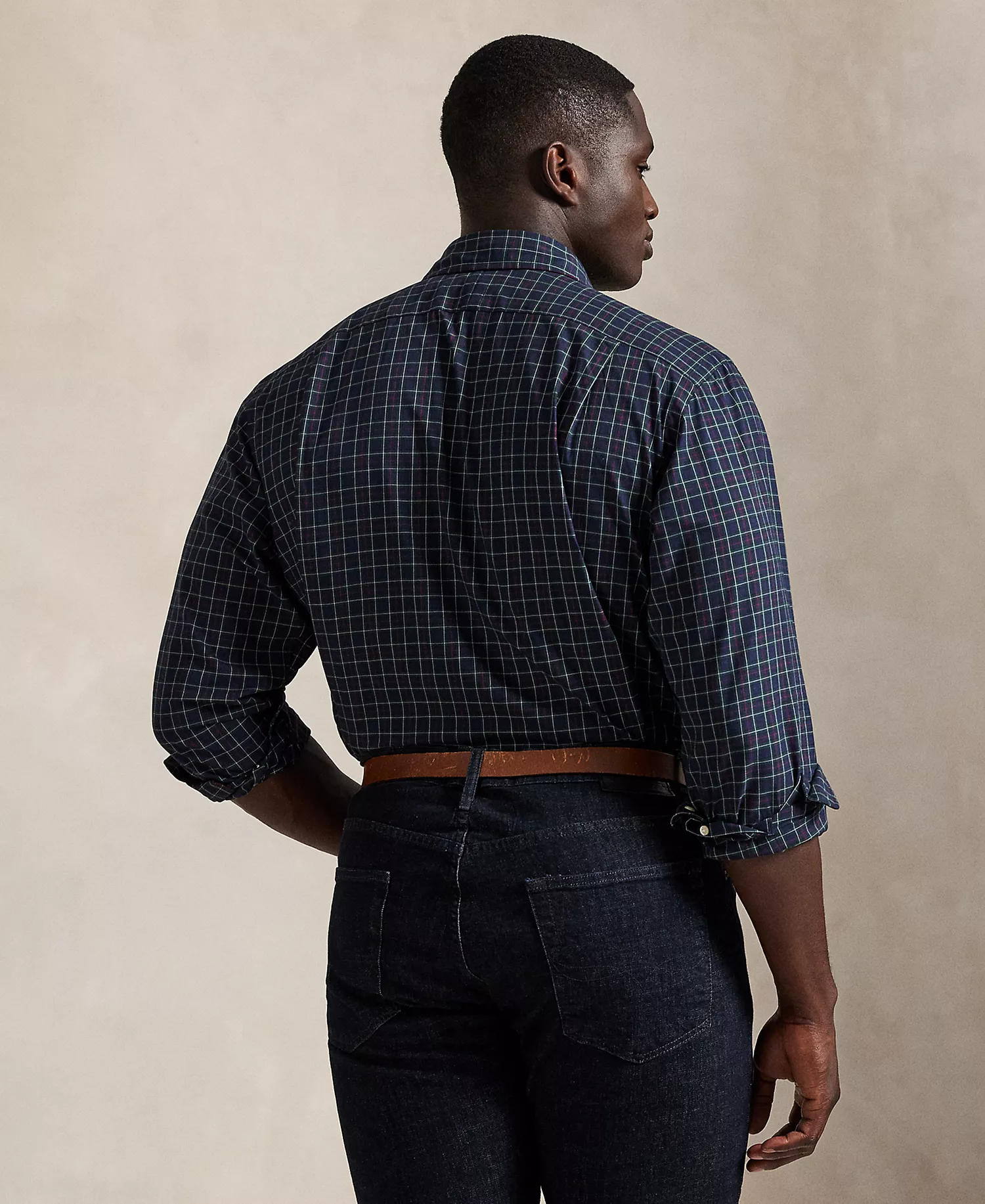 Men's B&T Long Sleeve Brushed Twill Shirt - Navy Forest - 2LT