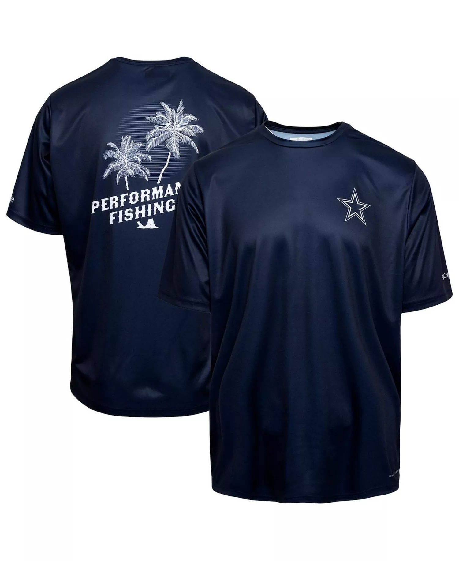 Men's Navy Dallas Cowboys Terminal Tackle Performance Fishing Omni-Shade T-Shirt - Navy - 2XL