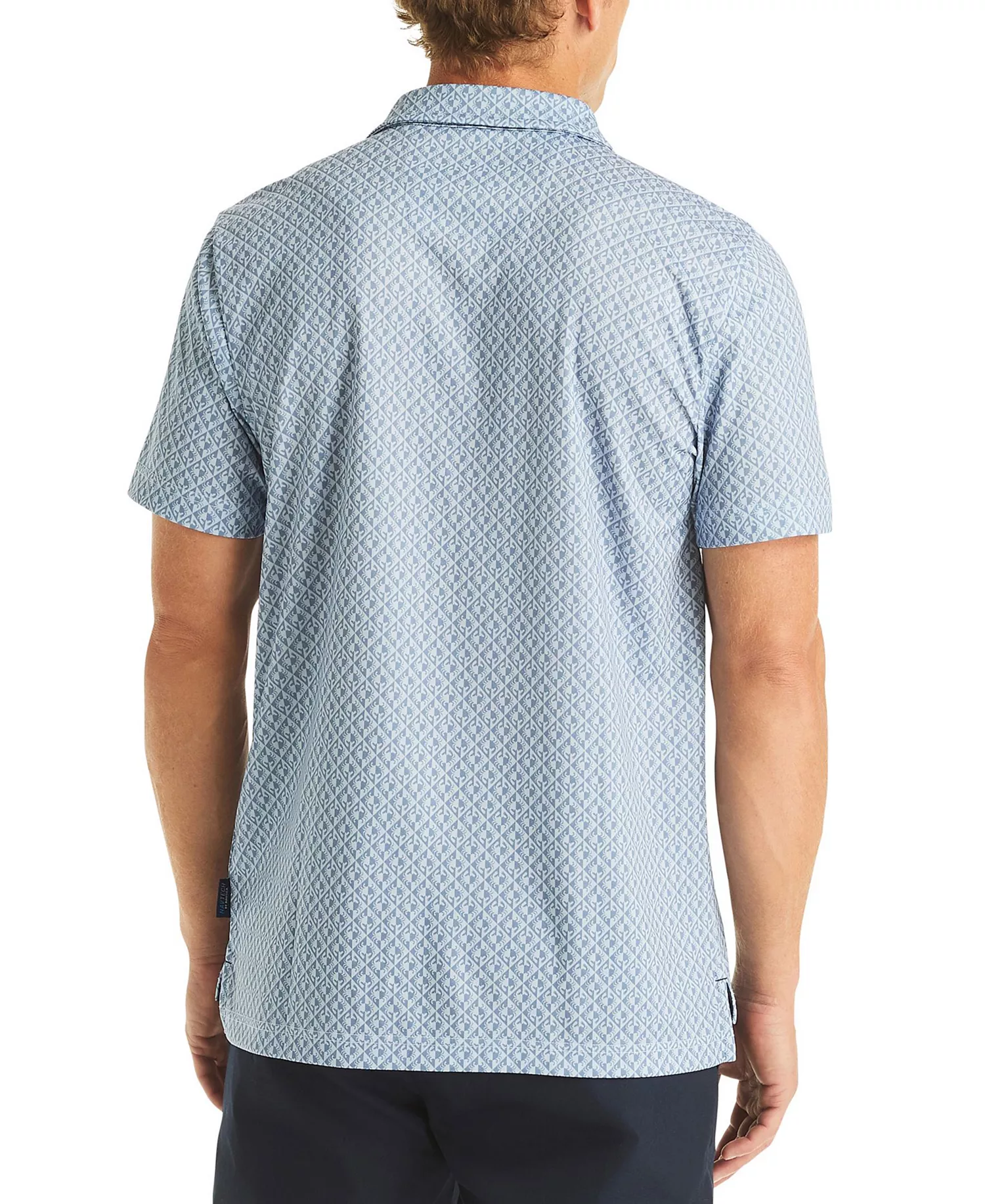 Men's Printed Moisture-Wicking Short-Sleeve Polo  - Crystal Bay Blue - 2XL