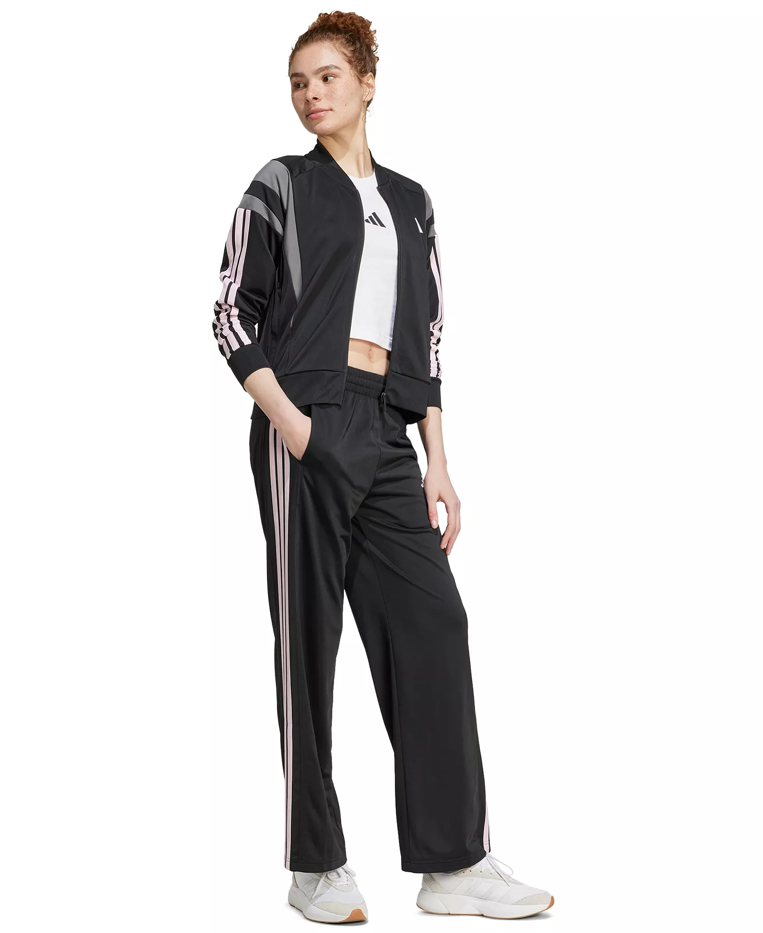 Women's 3-Stripes Fashion Mid-Rise Pants - Black/clear Pink - L