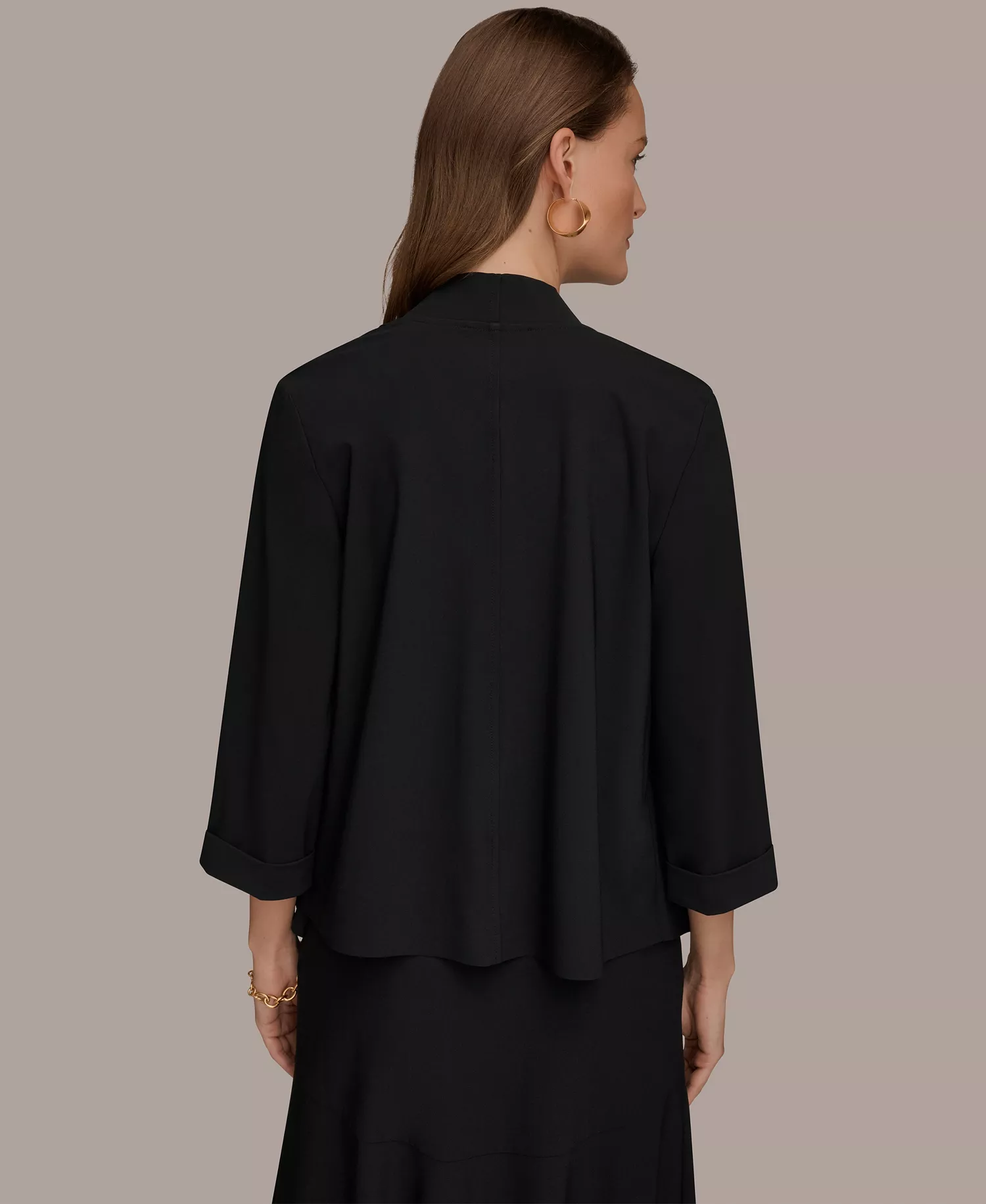 Women's Open-Front Cardigan - Black - L