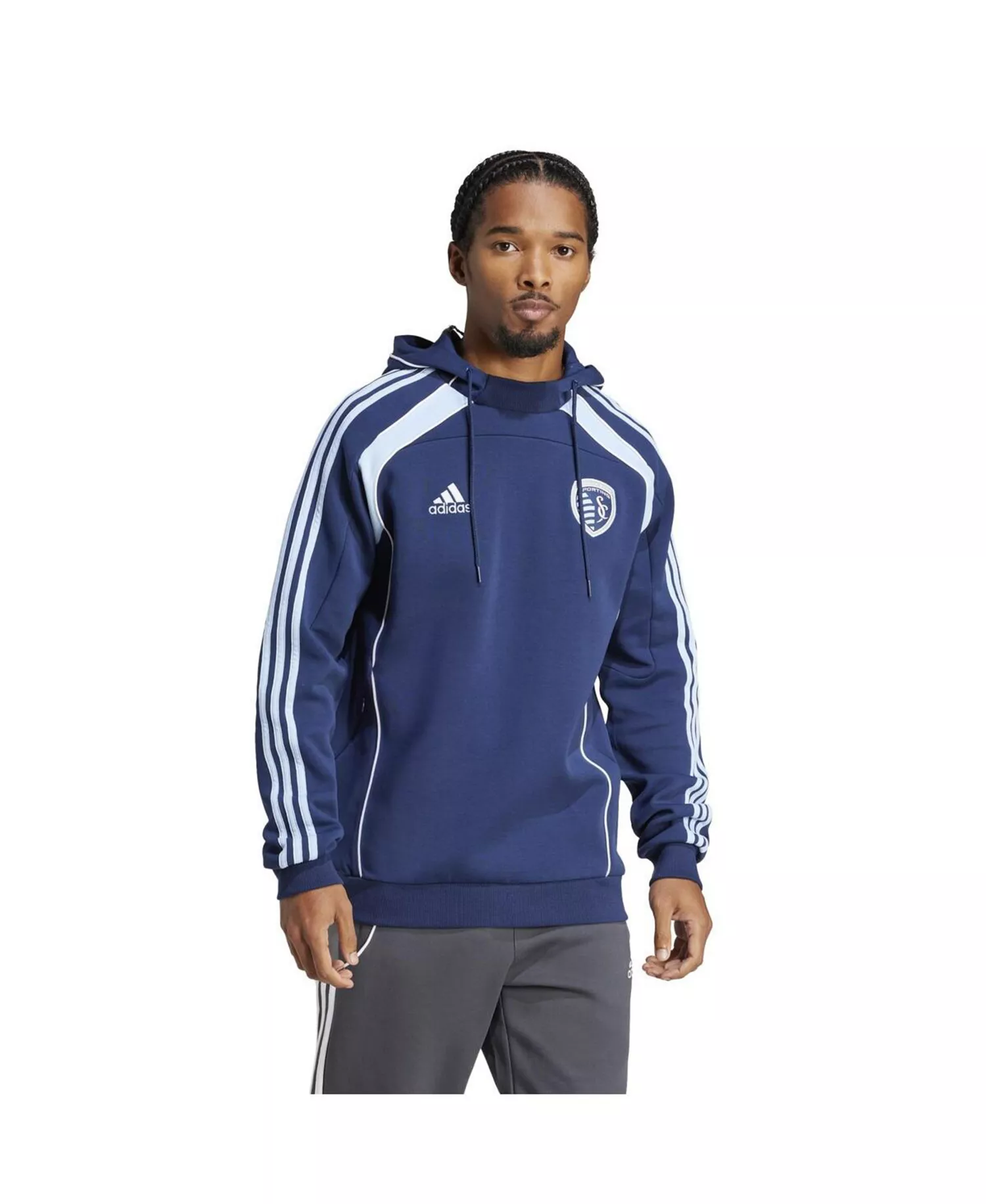 Men's Navy Sporting Kansas City 2025 Travel Pullover Hoodie - Navy - L