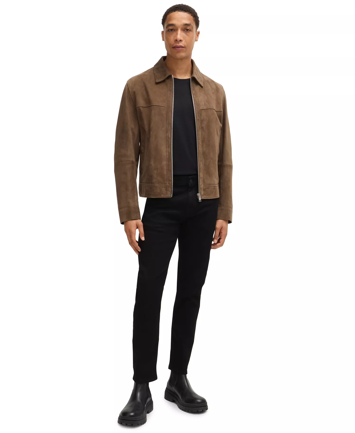 Men's Italian Denim Slim-Fit Jeans - Black - 38x36