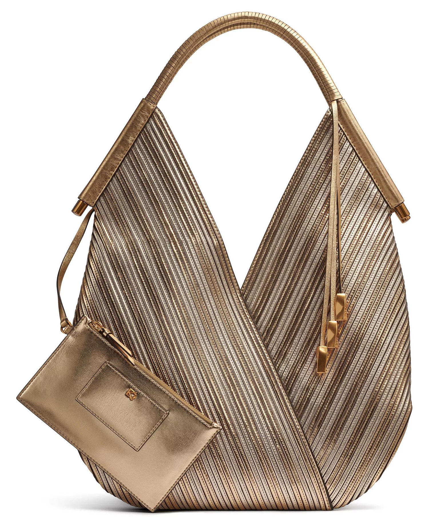 Baldwin Large Metallic Shoulder Bag - Gold - NO SIZE