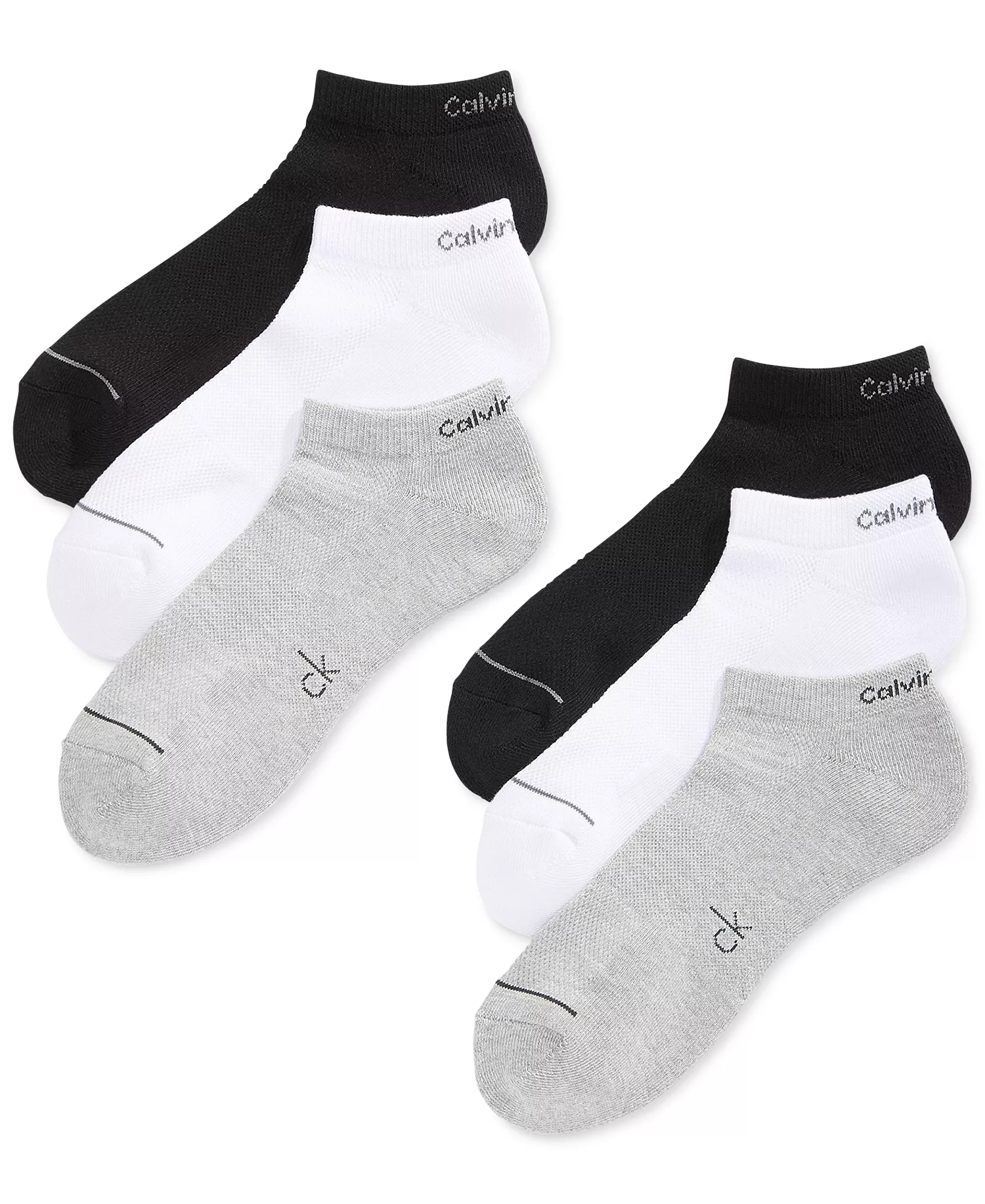 Six-Pack Athletic Stripe Ankle Socks - Assorted - 7-12
