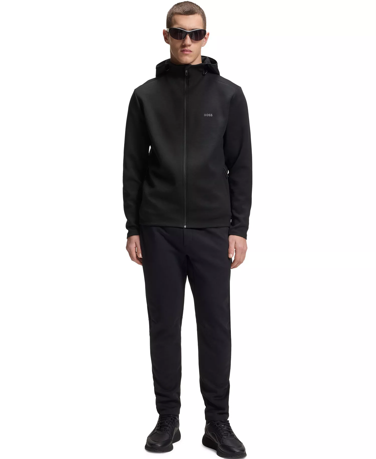 Men's Active Odor-Control Hooded Jacket - Black - 2XL