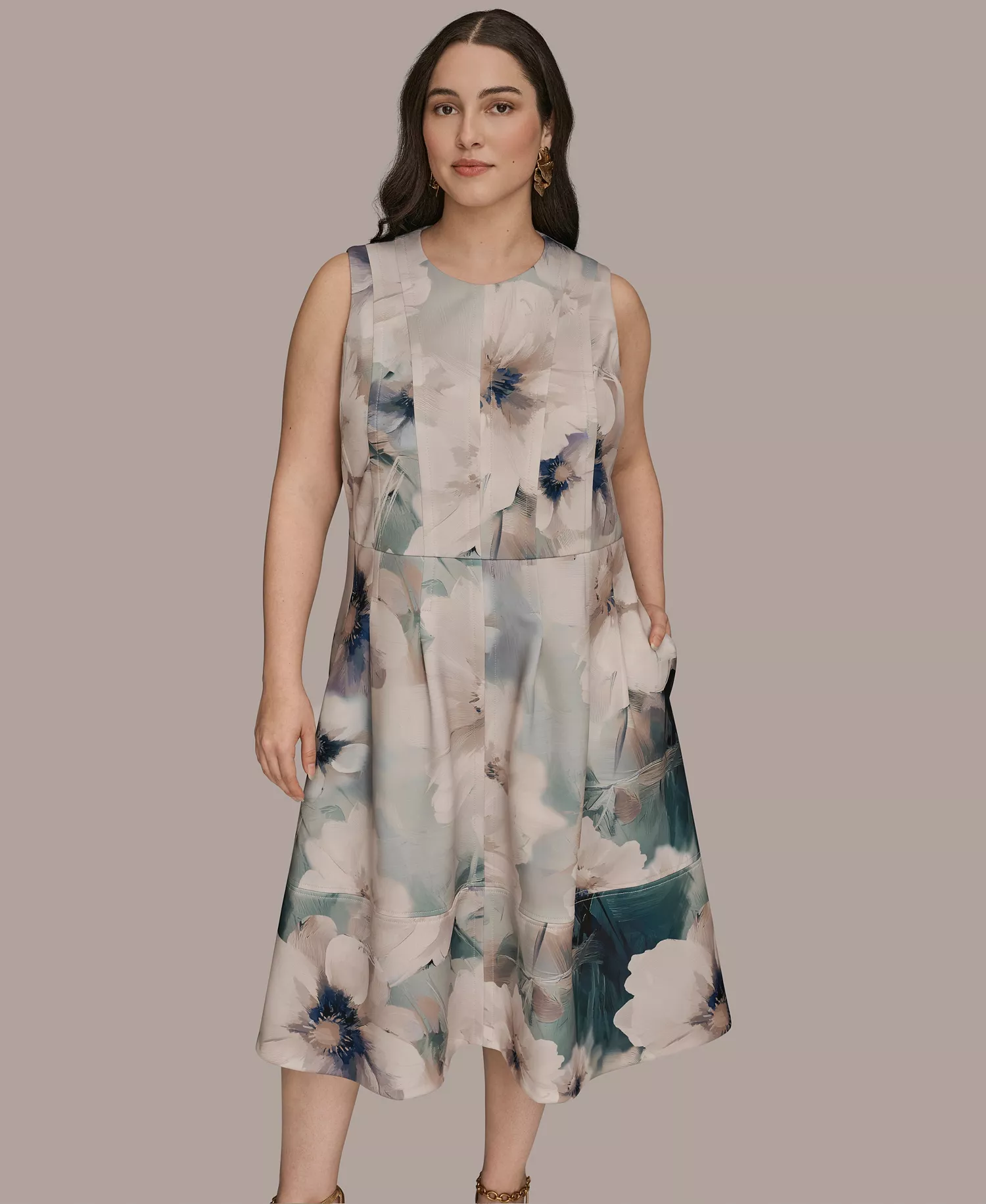 Plus Size Sleeveless Midi Dress - Laurel Multi - 14W