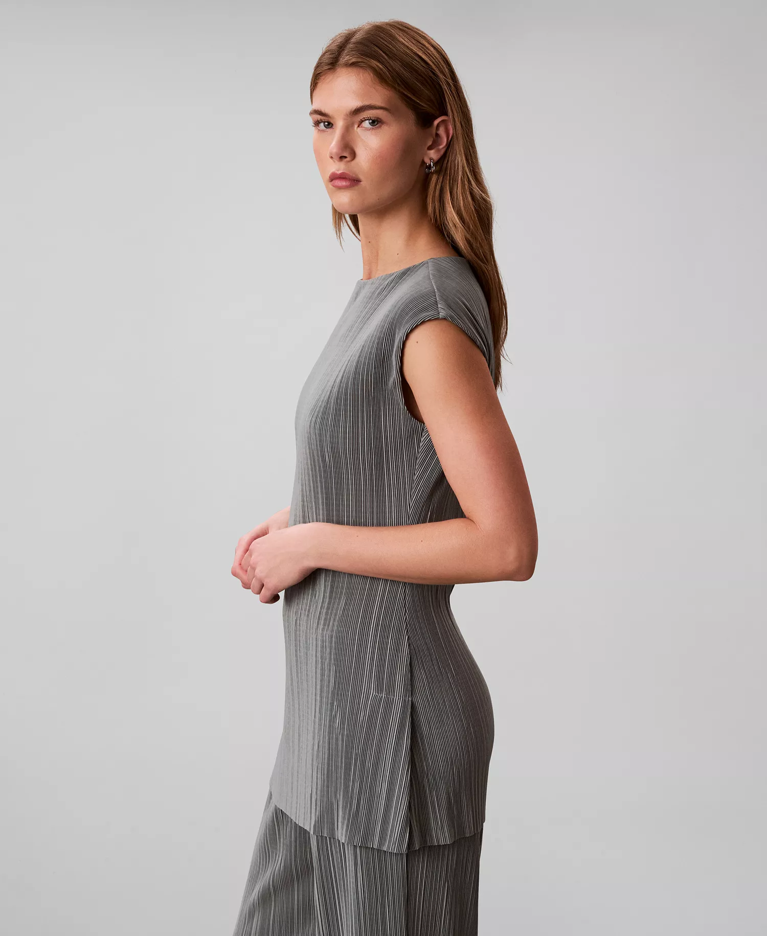 Women's Cap-Sleeve Tunic Top - Shadow - L