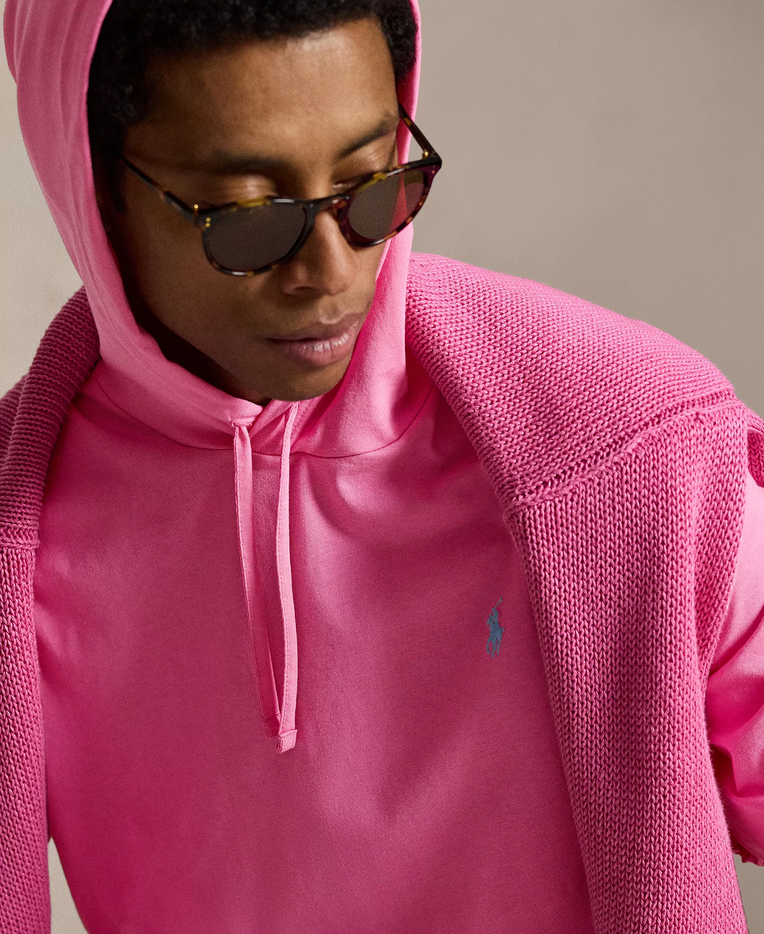 Men's Jersey Hooded T-Shirt	 - Baja Pink - 2XL