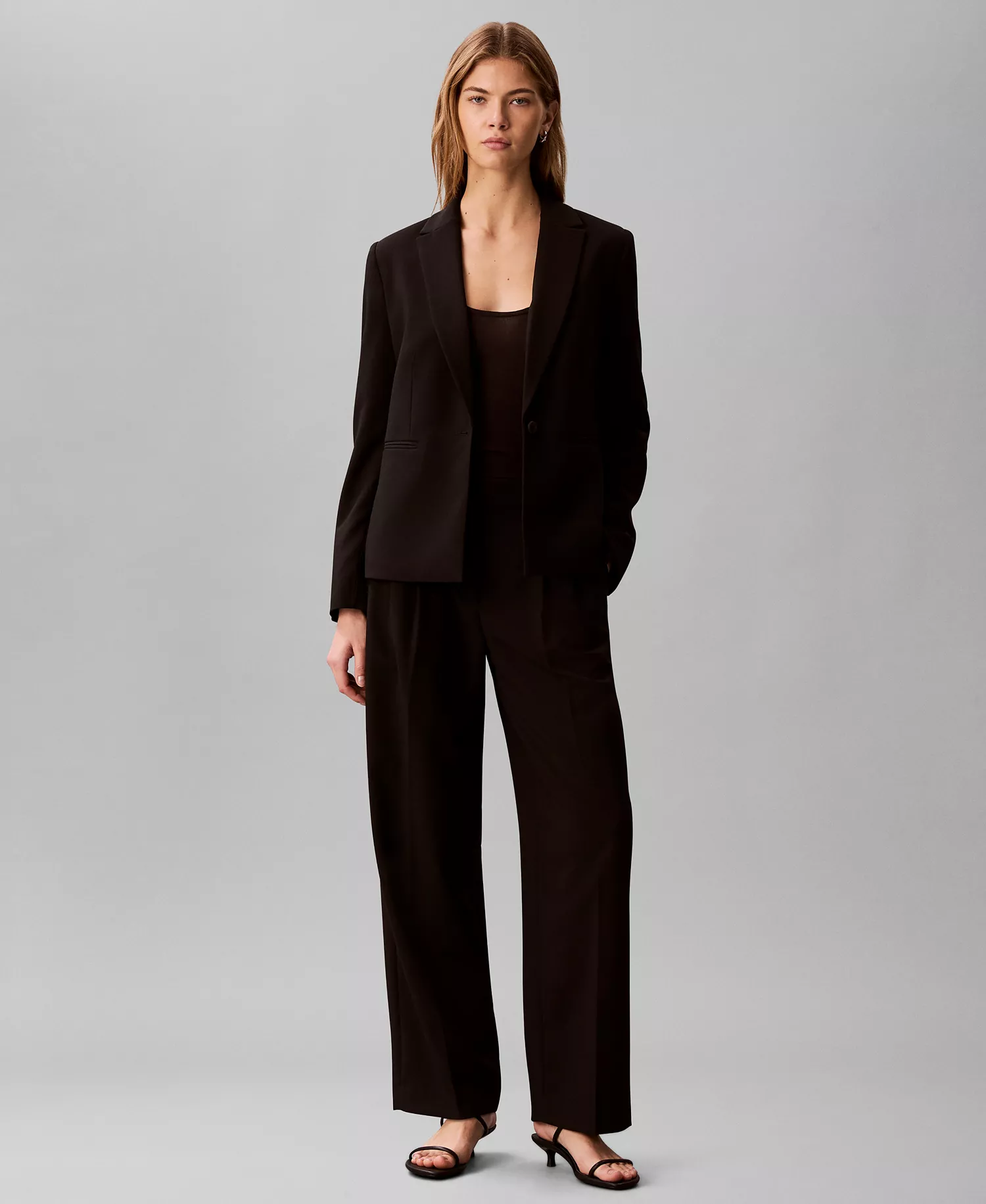 Women's Slim Notch Lapel Blazer - Black - 10