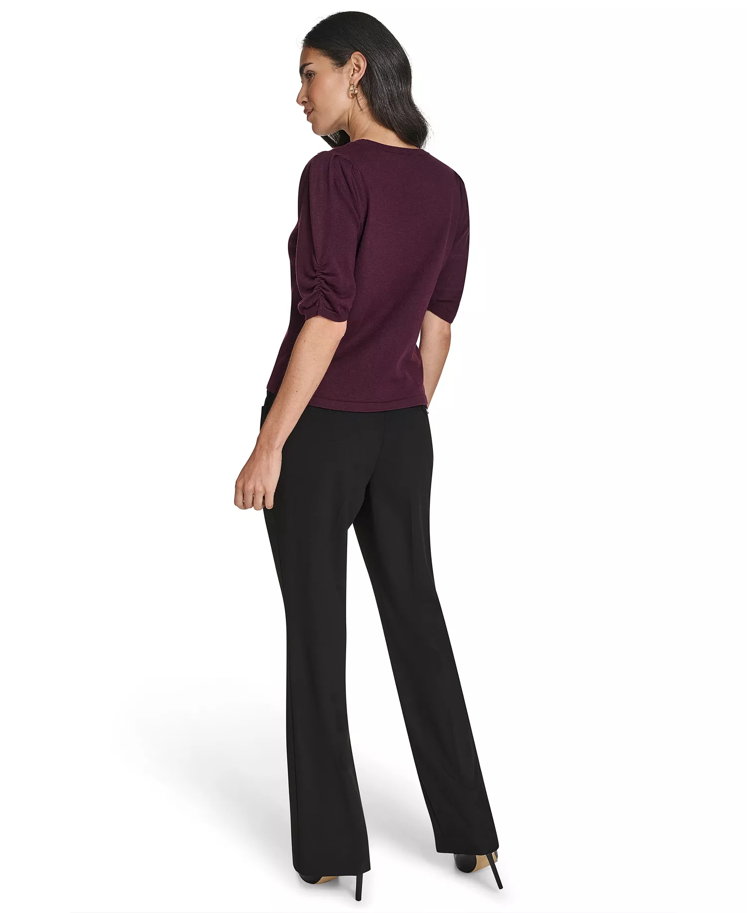 Women's Crew Neck Sweater - Aubergine - L