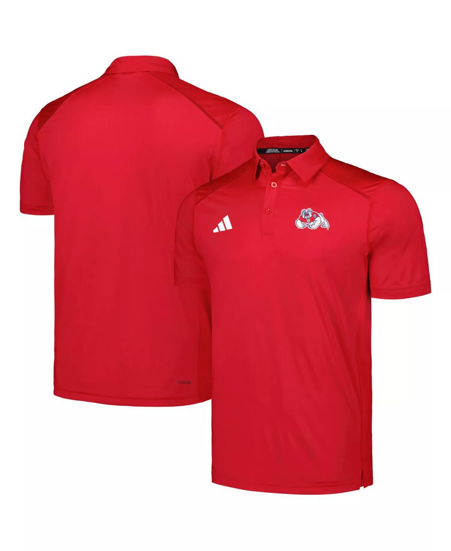 Men's Red Fresno State Bulldogs Classic AEROREADY Polo Shirt - Red - S