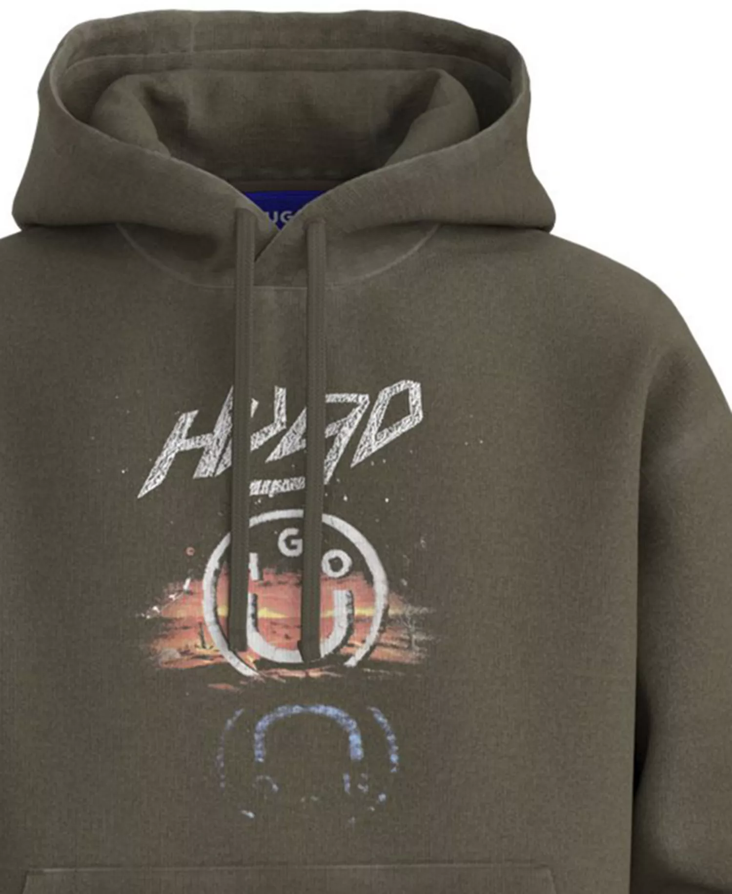 Men's Nimponex Graphic Hooded Sweatshirt - Brown - 2XL