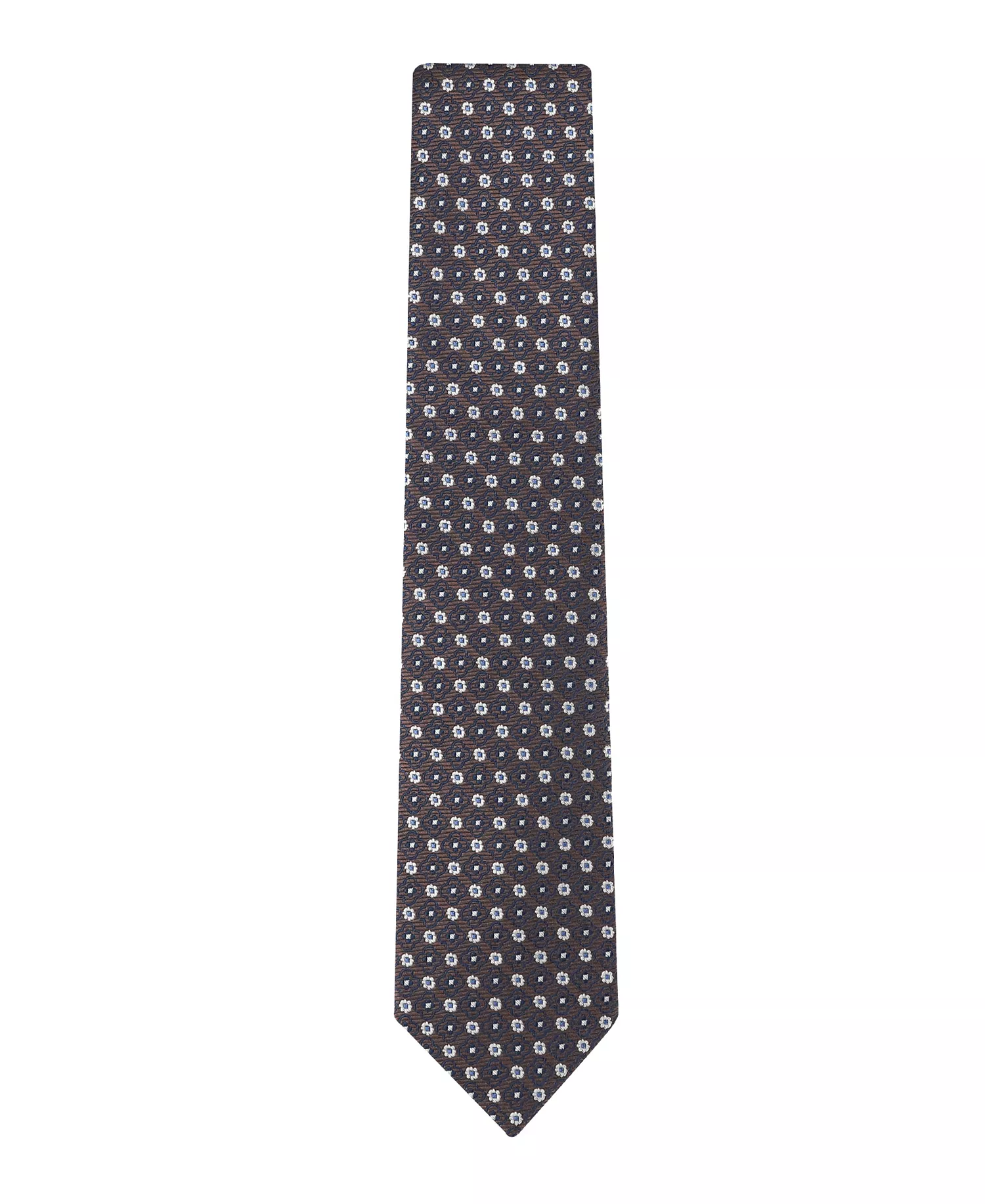 Men's Hugo Floral Medallion Pattern Classic Tie - Brown - ONE SIZE