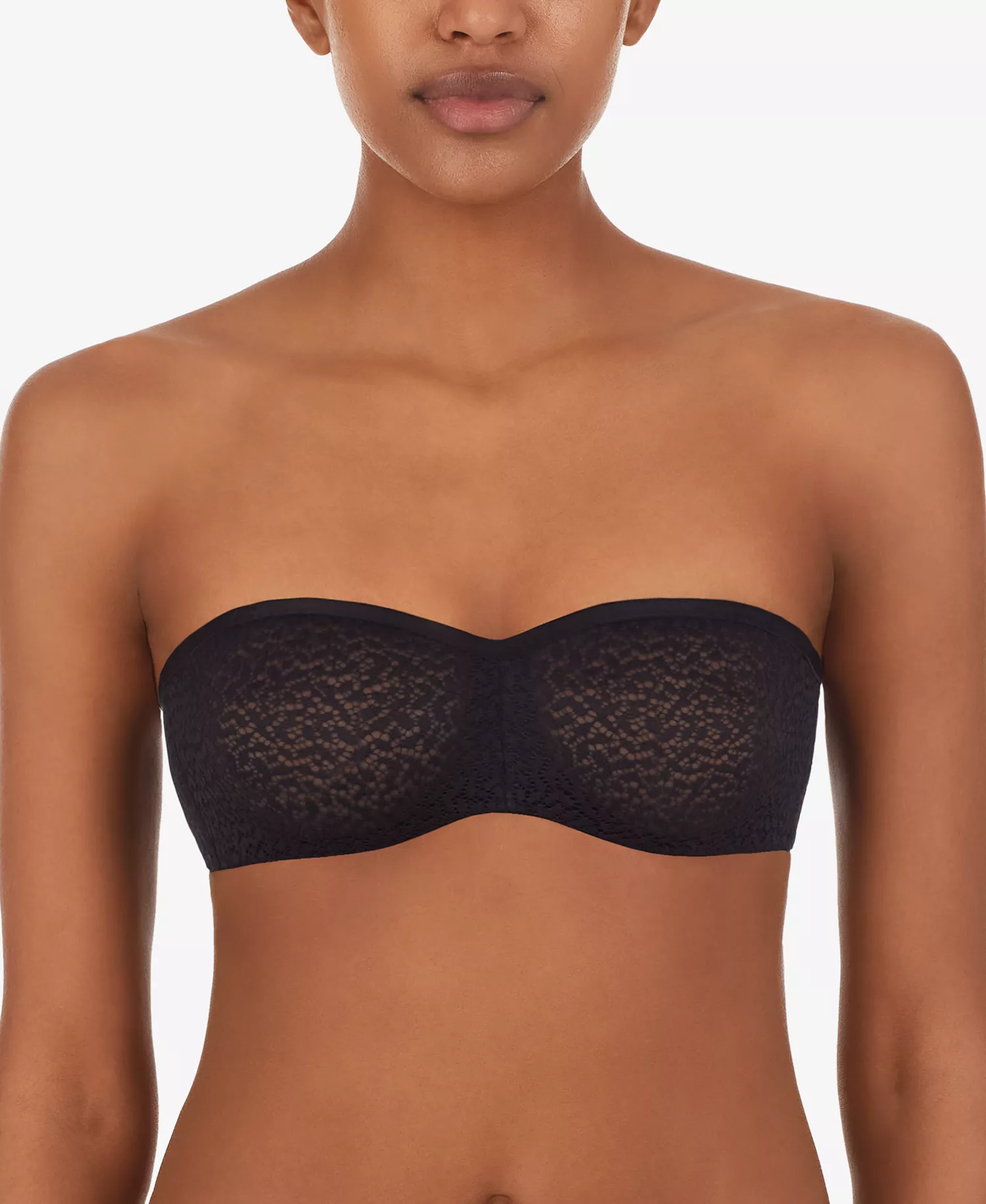 Modern Lace Unlined Strapless Bra DK4025 - Black - 30 - B