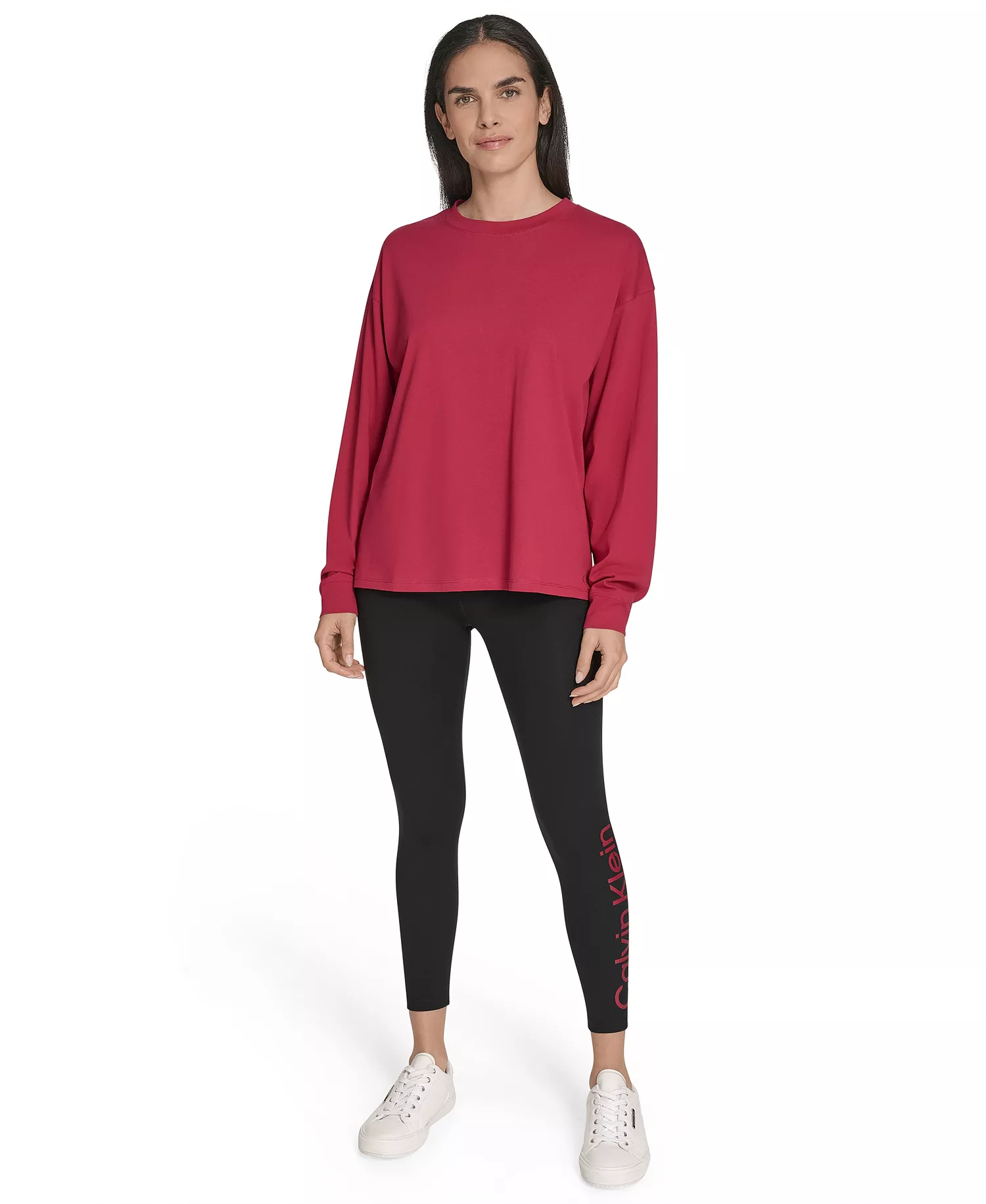 Women's Long-Sleeve Crew Neck T-Shirt - Otherworld Red - XS