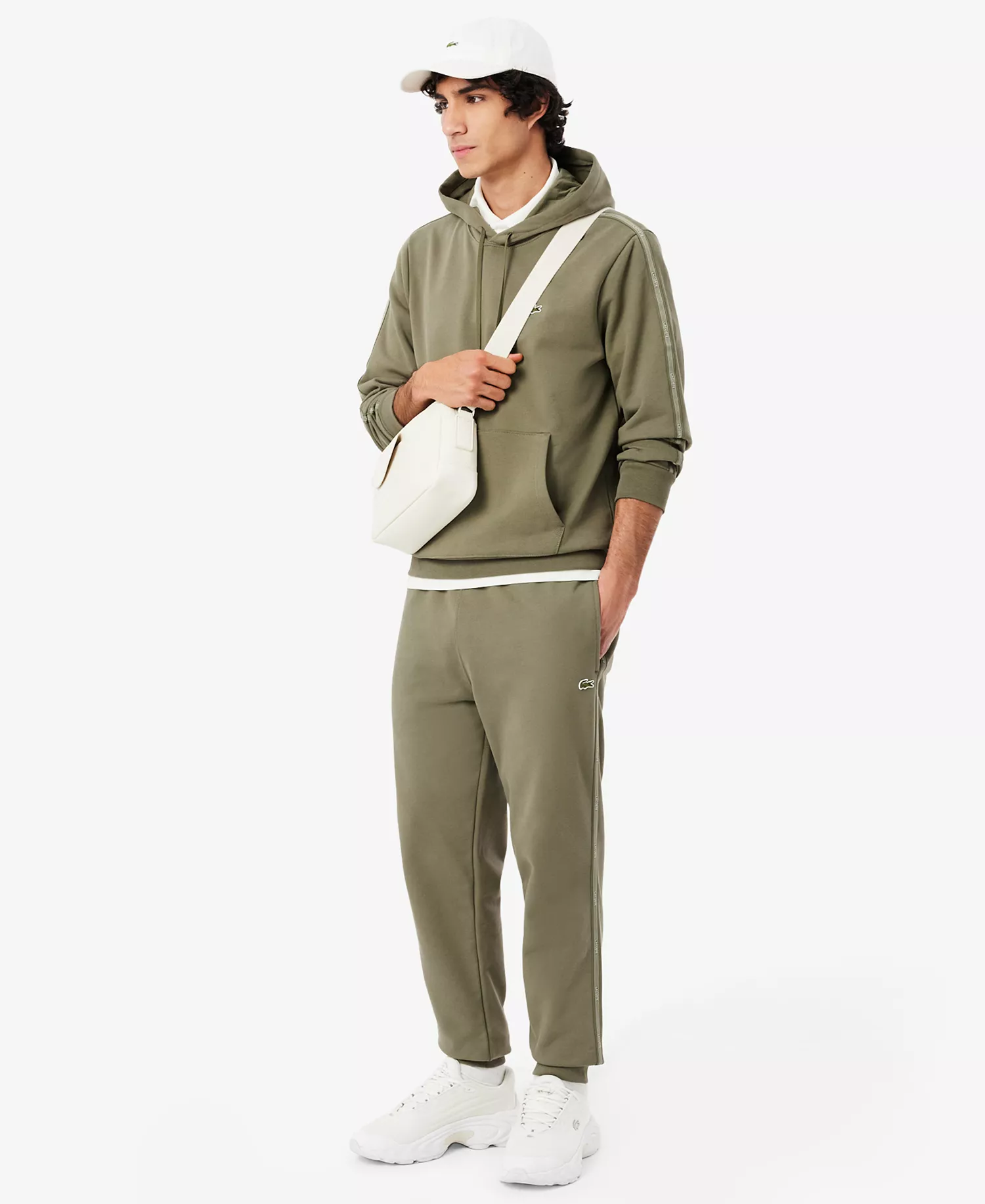 Men's Classic-Fit Logo Stripe Tracksuit Pants - Khaki - 2XL