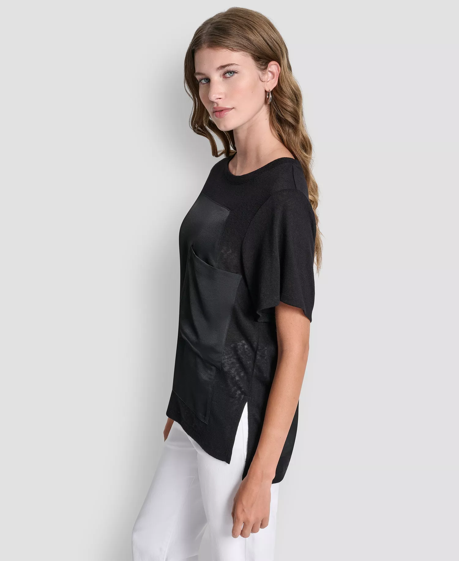 Women's Crewneck Short Sleeve T-Shirt - Black - L