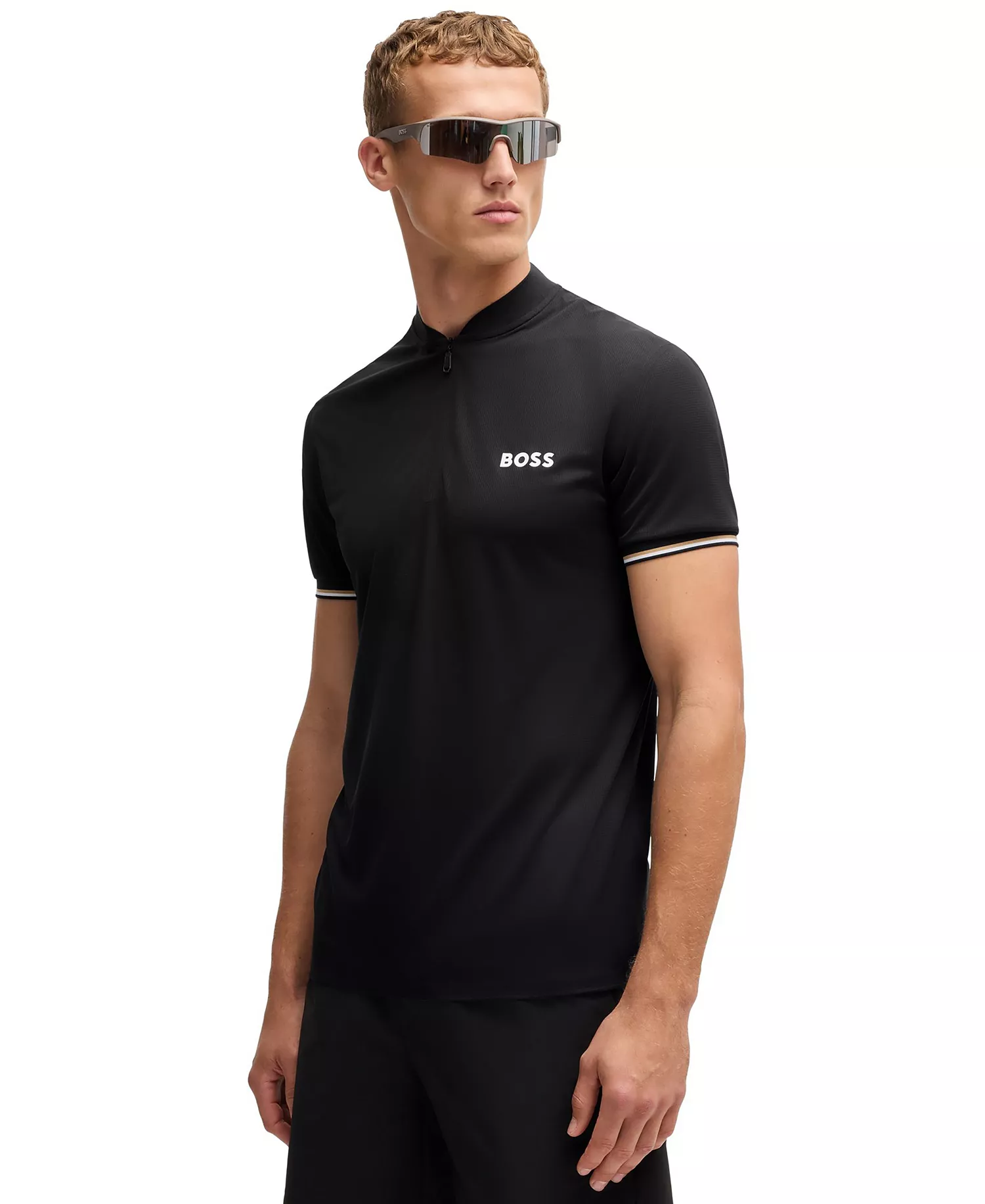 Men's Active Slim-Fit Polo Shirt - Black - 2XL