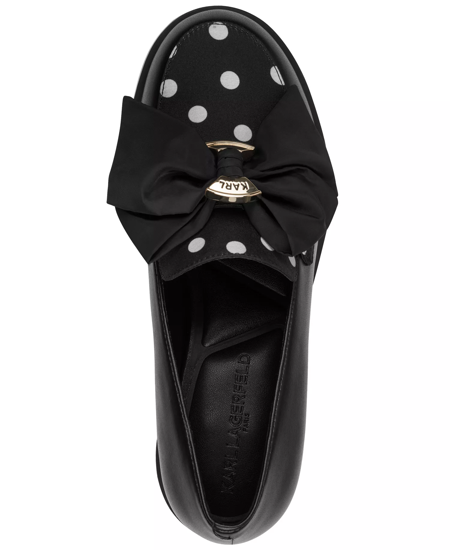 Women's Camilia Fan Bow Polka-Dot Loafers - Black/White - 10