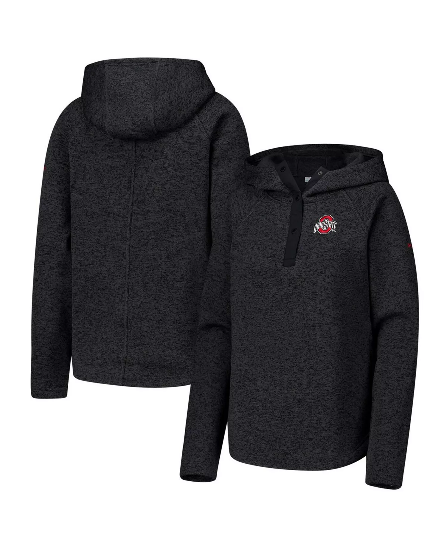 Women's Black Ohio State Buckeyes Sweater Weather Raglan Pullover Hoodie - Black - M