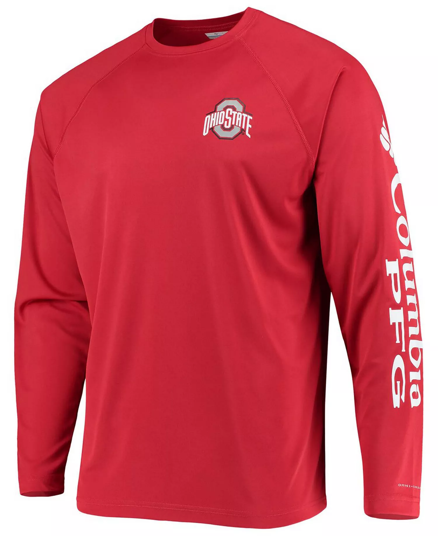 Men's PFG Ohio State Buckeyes Terminal Tackle Omni-Shade Long Sleeve T-Shirt - Scarlet - L