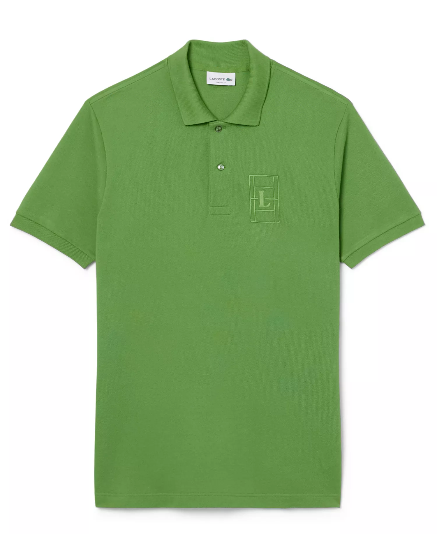 Men's Classic-Fit Embroidery Detail Petit Piqu Polo Shirt - Lambs Lettuce - L