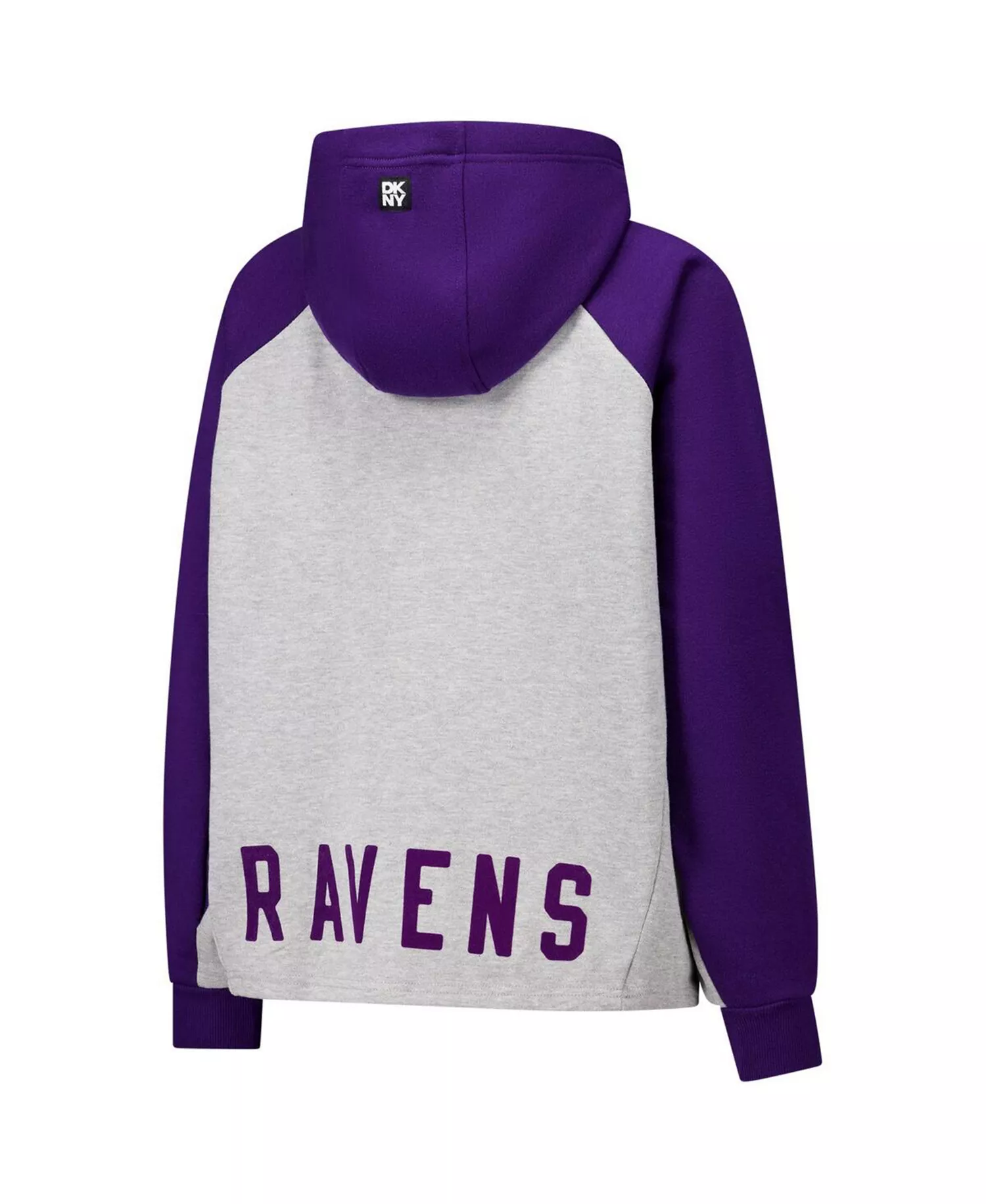 Women's Gray/Purple Baltimore Ravens Joy Cropped Raglan Pullover Hoodie - Gray, Purple - S