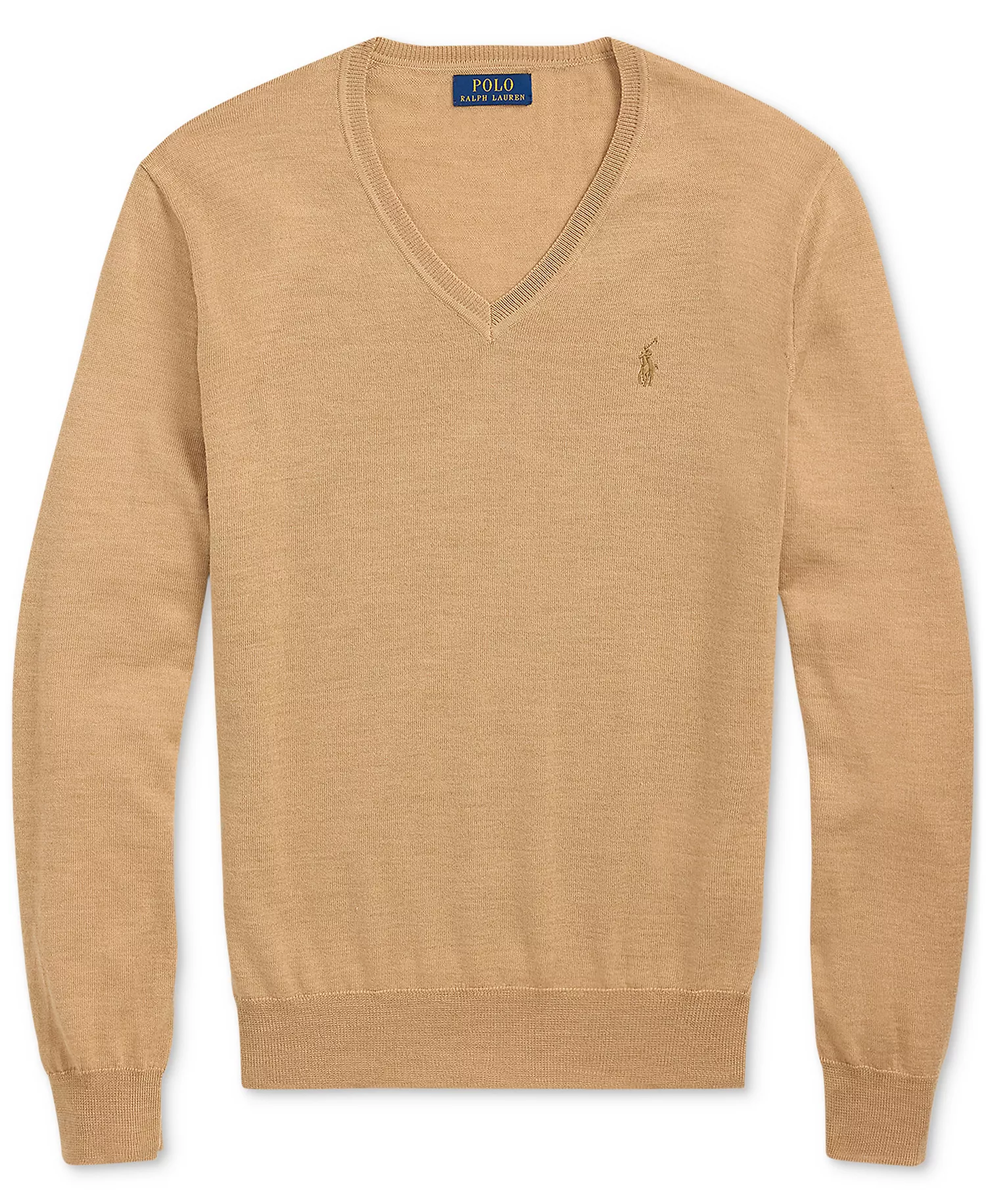 Men's Washable Wool V-Neck Sweater - Brown - 2XL