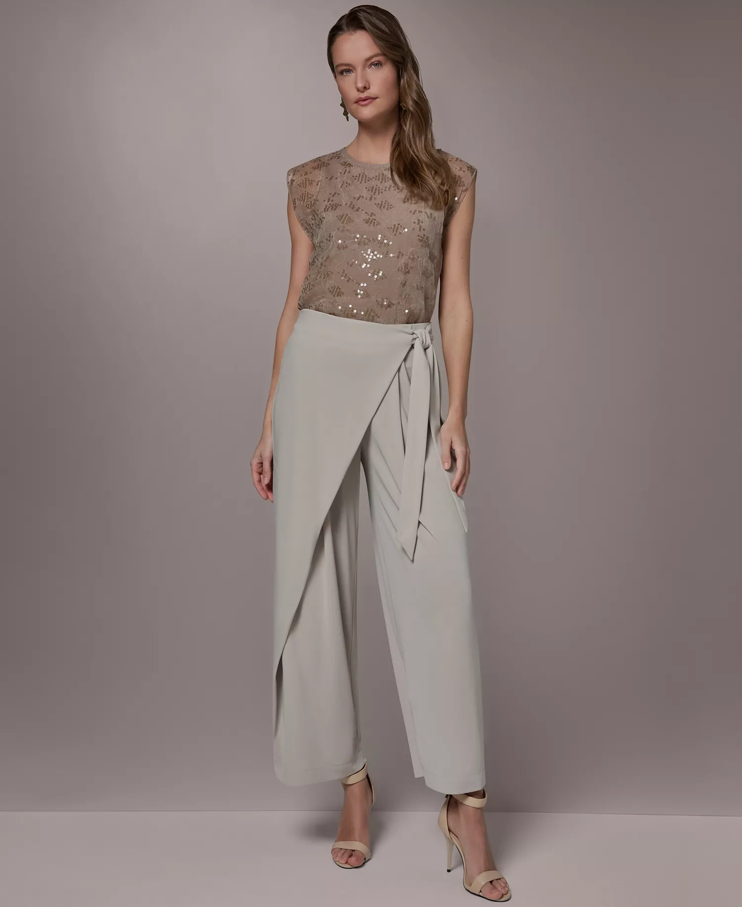 Women's Wrap Overlay Pants - Tuscan Grey - L