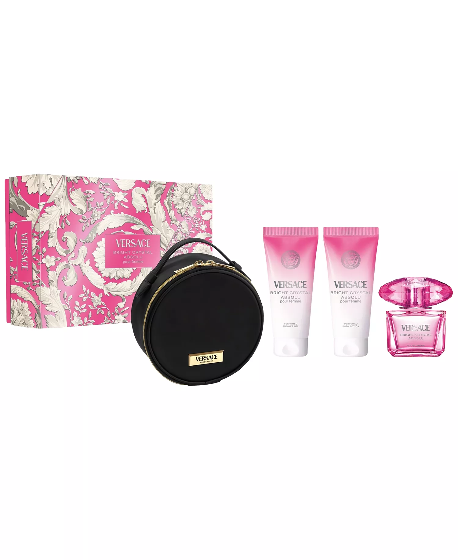Bright Crystal Absolu 4-pc Gift Set with Round Makeup Bag - No Color - 3.4 oz
