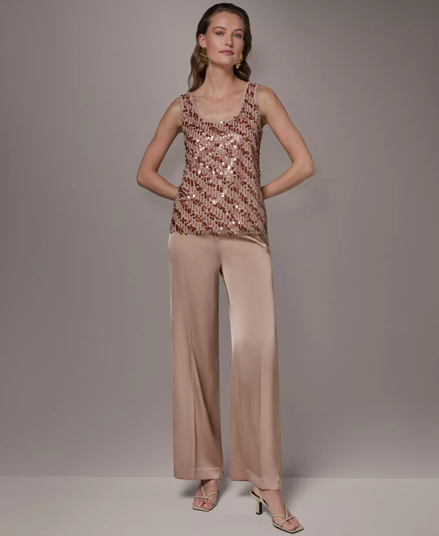 Women's Scoop Neck Mesh Cami Top - Umbria - L