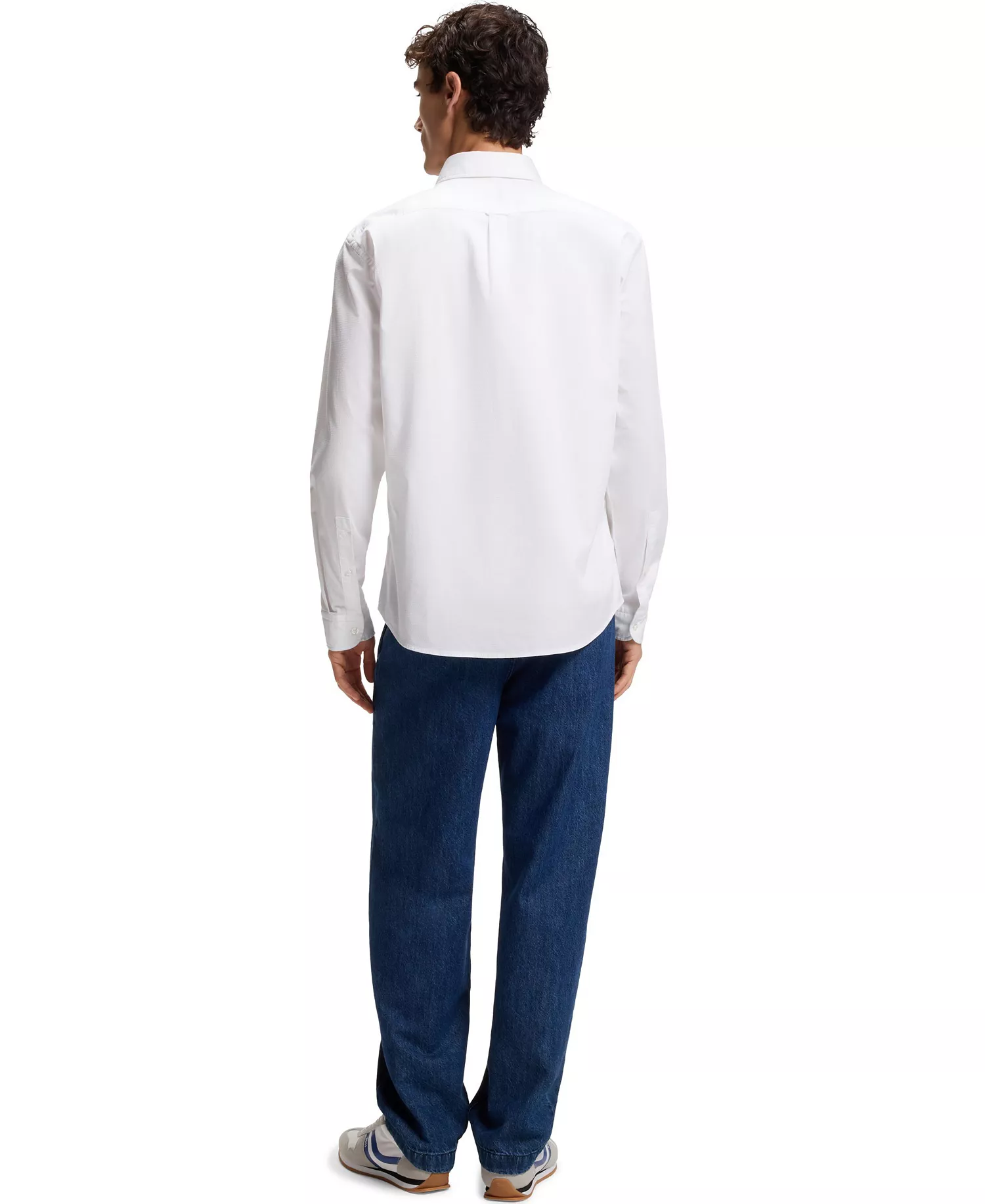 Men's Regular-Fit Stretch-Cotton Dobby Shirt - Natural - 2XL