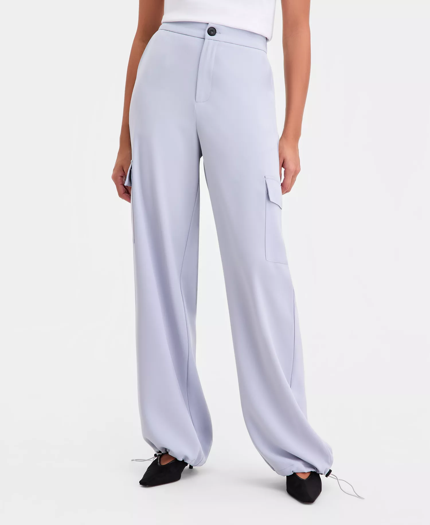Women's Tailored Cargo Jogger Pants, Macy's Exclusive - Powder Blue - L