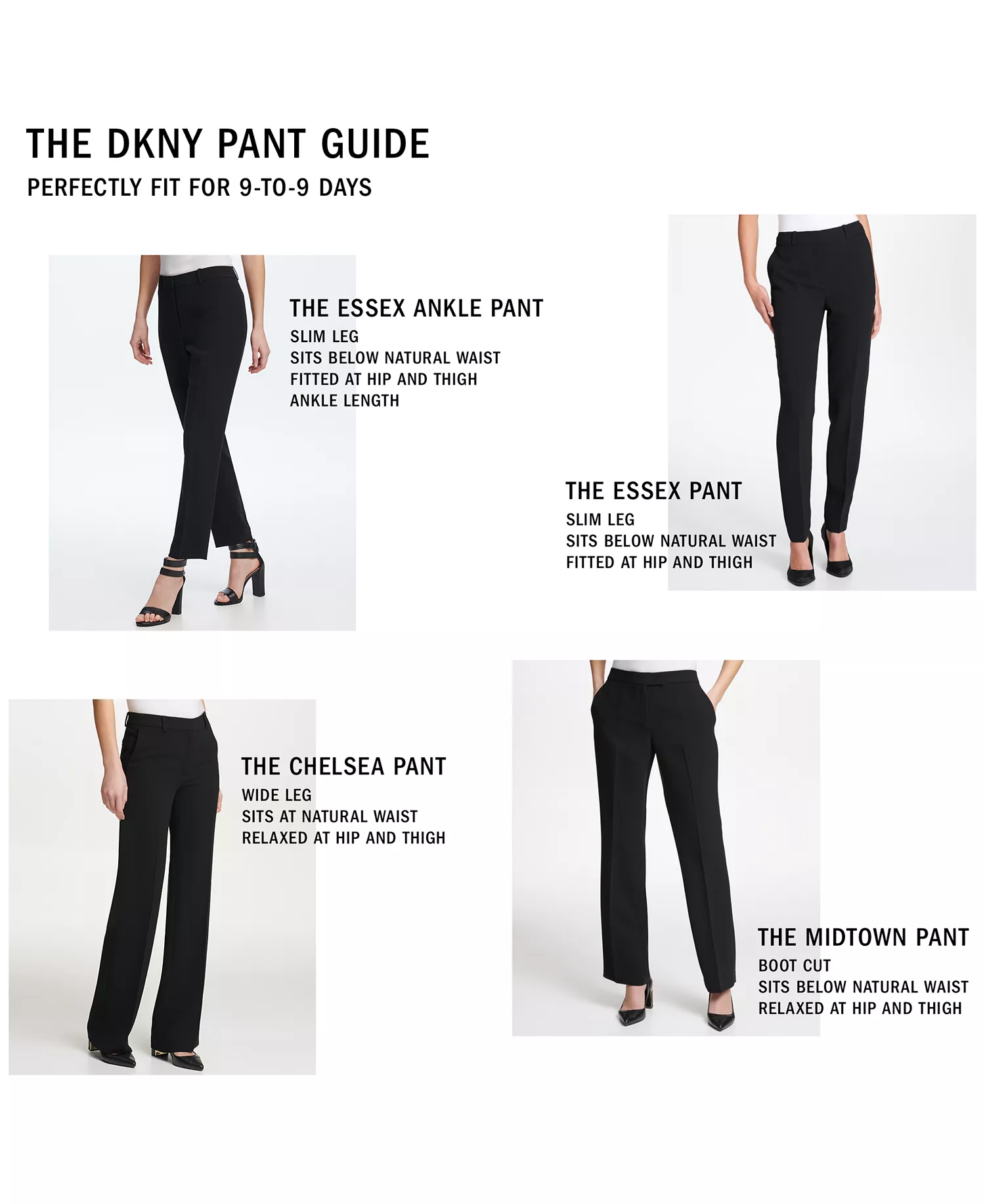 Petite Essex Pants, Created for Macy's - Black - 16P