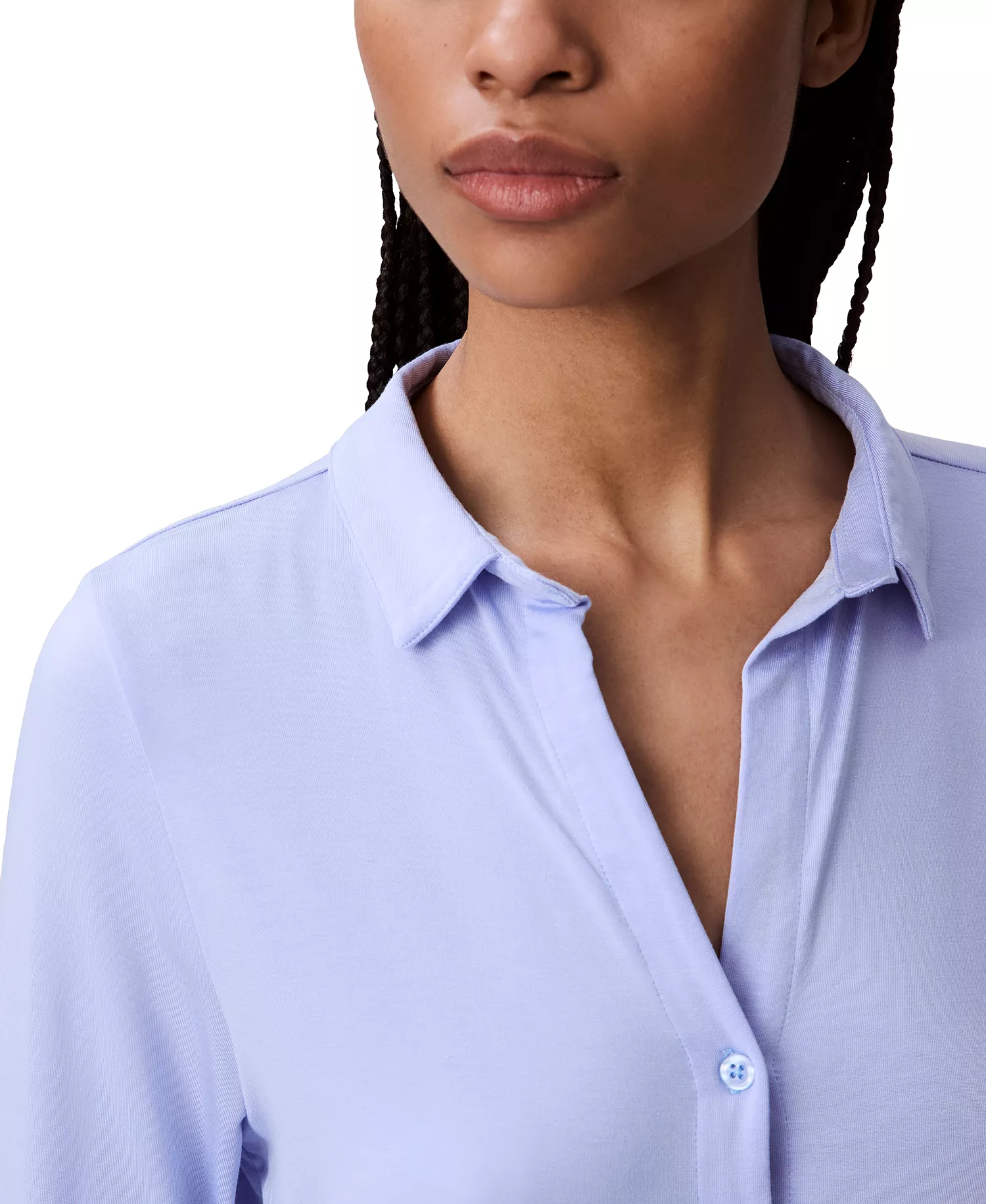 Women's Collared Button-Front Sleep Shirt QS7475 - Saltwater - L