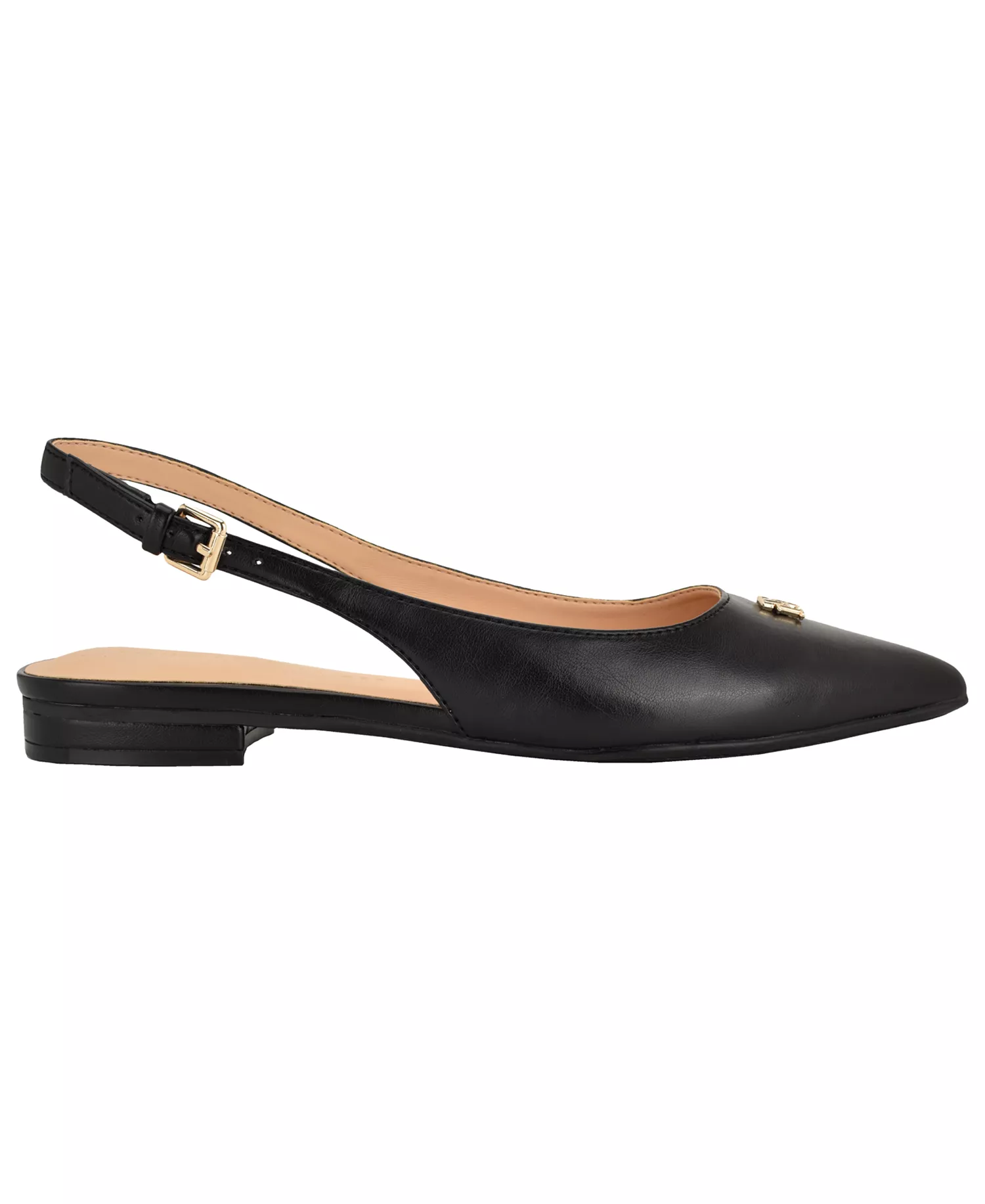 Women's Velina Pointed Toe Slingback Flats - Black - 10M