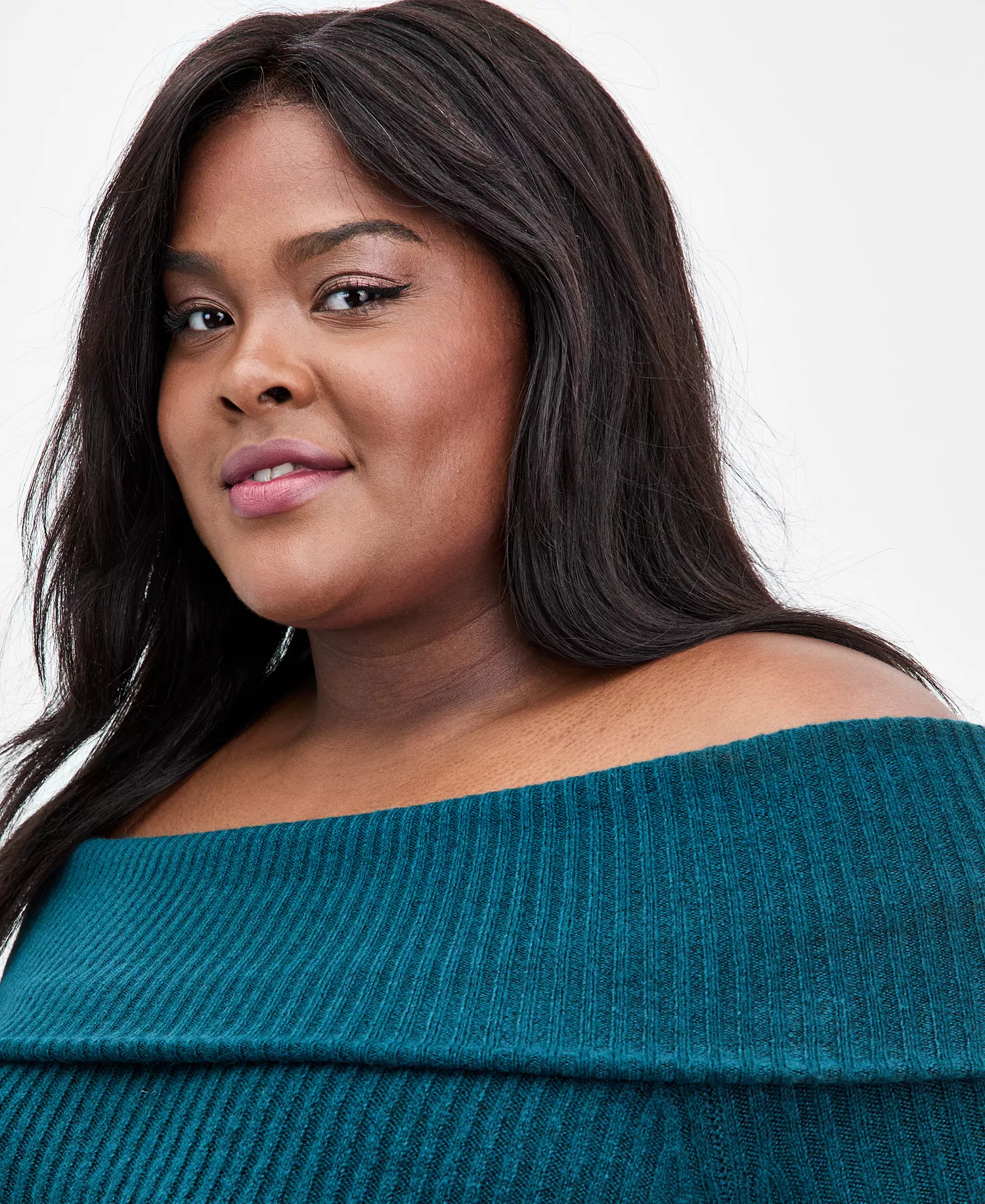 Trendy Plus Size Merlyn Off-The-Shoulder Dress, Macy's Exclusive - Dark Spruce - 1X